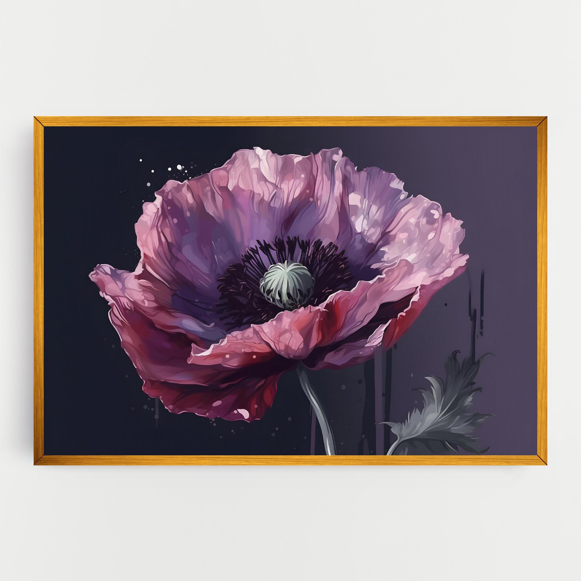 Картина на платно Light Purple Poppy mockup 0