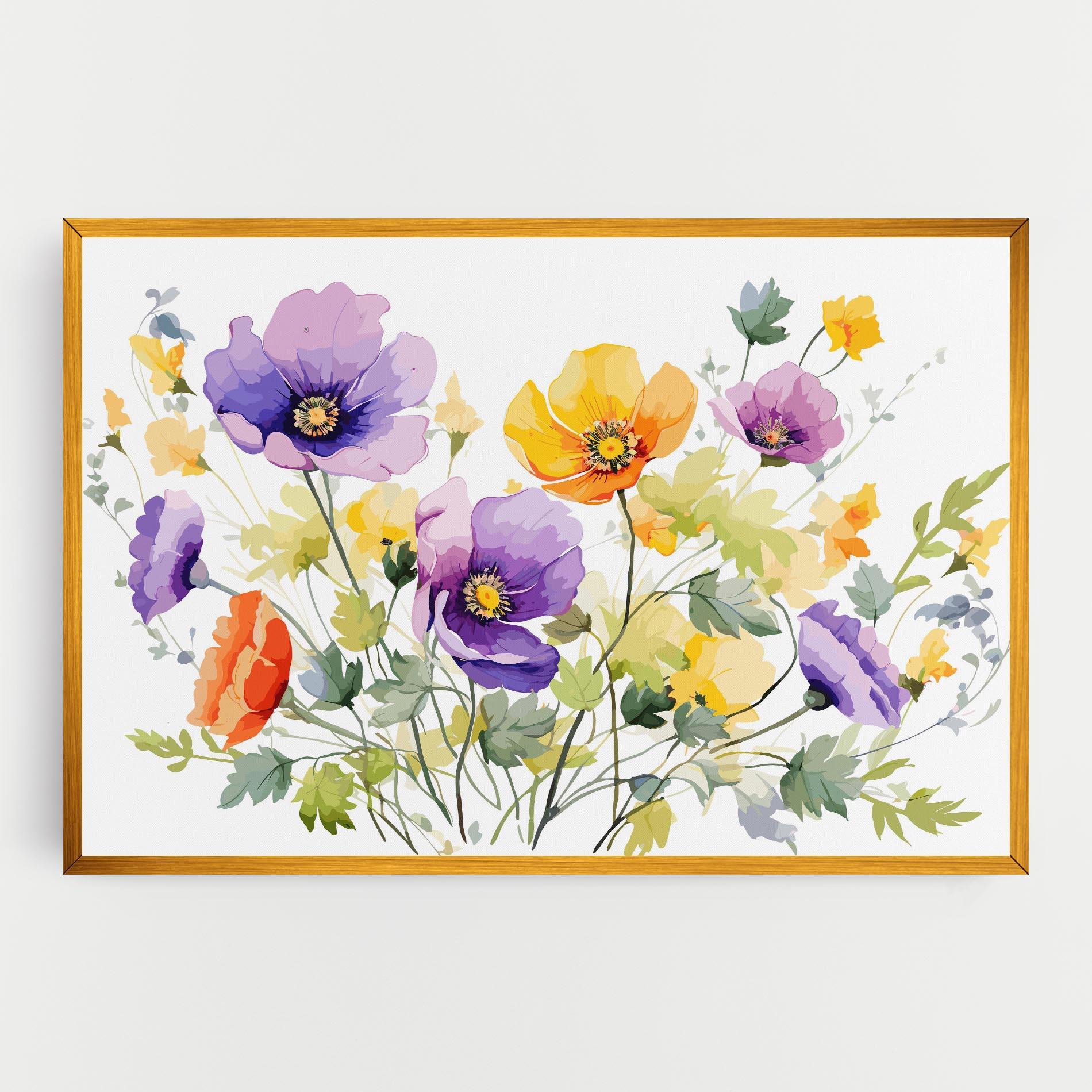 Картина на платно Purple Orange Poppy mockup 0