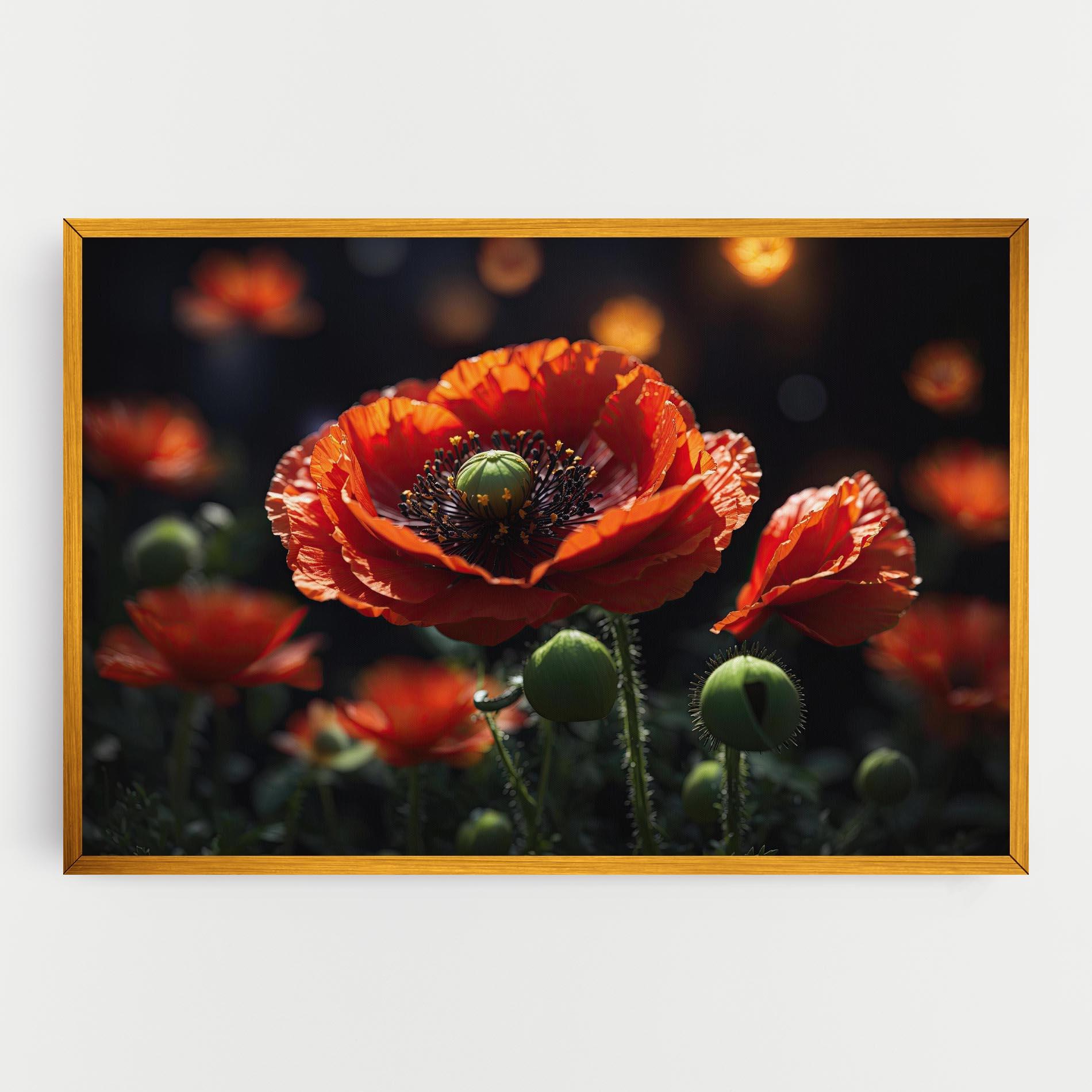 Картина на платно Red Poppy Close Up mockup 0