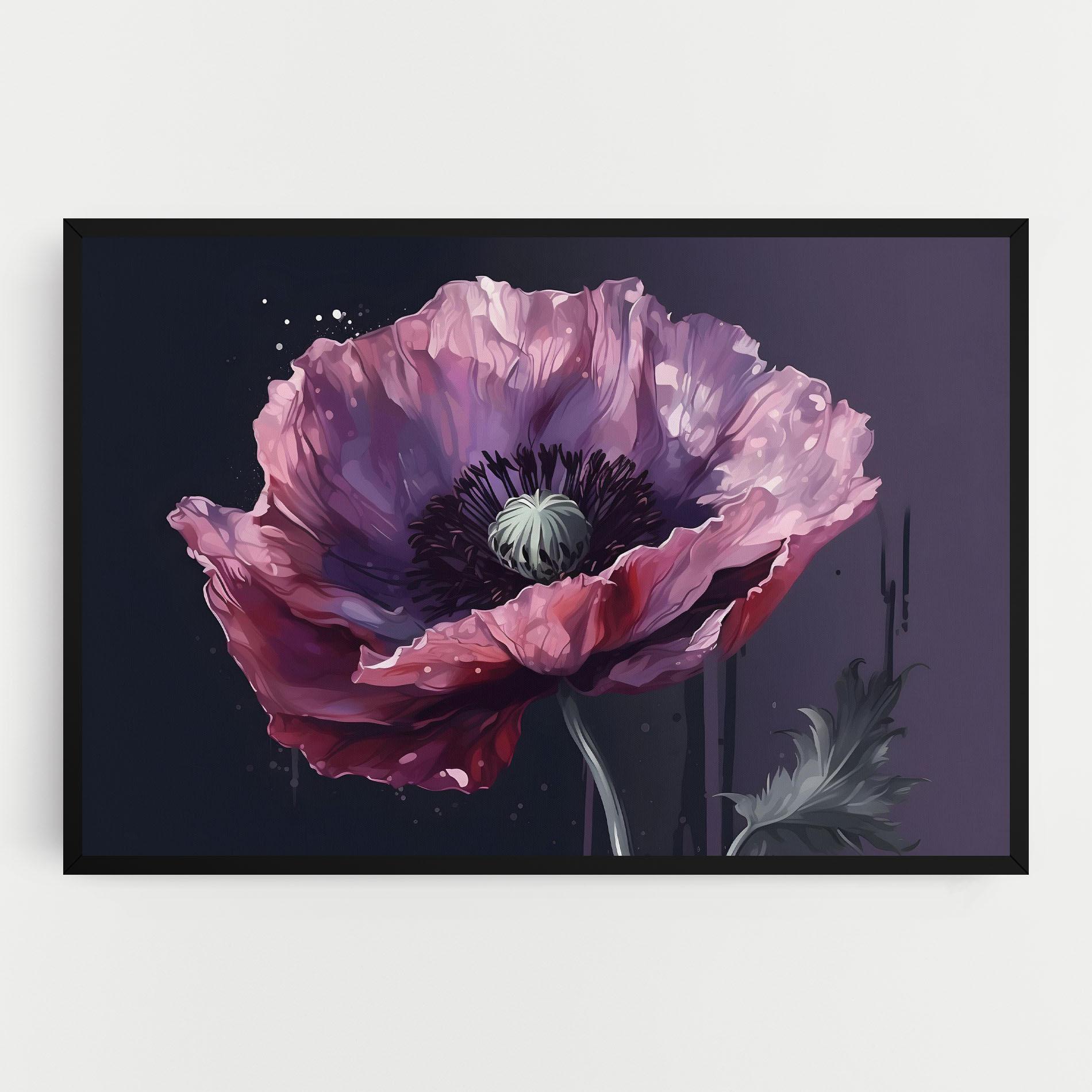 Картина на платно Light Purple Poppy mockup 0