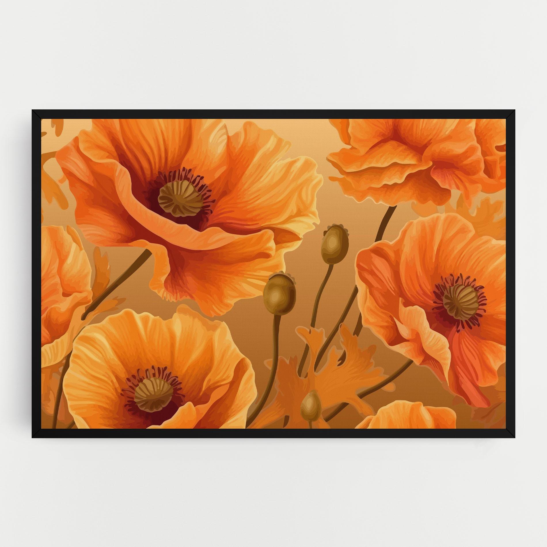 Картина на платно Pastel Orange Poppy mockup 0