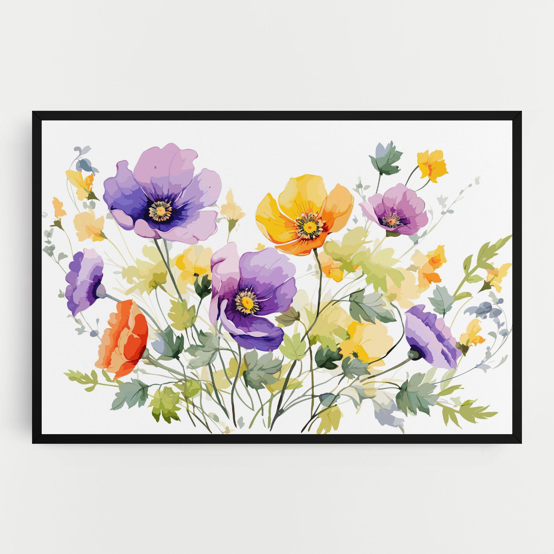 Картина на платно Purple Orange Poppy mockup 0