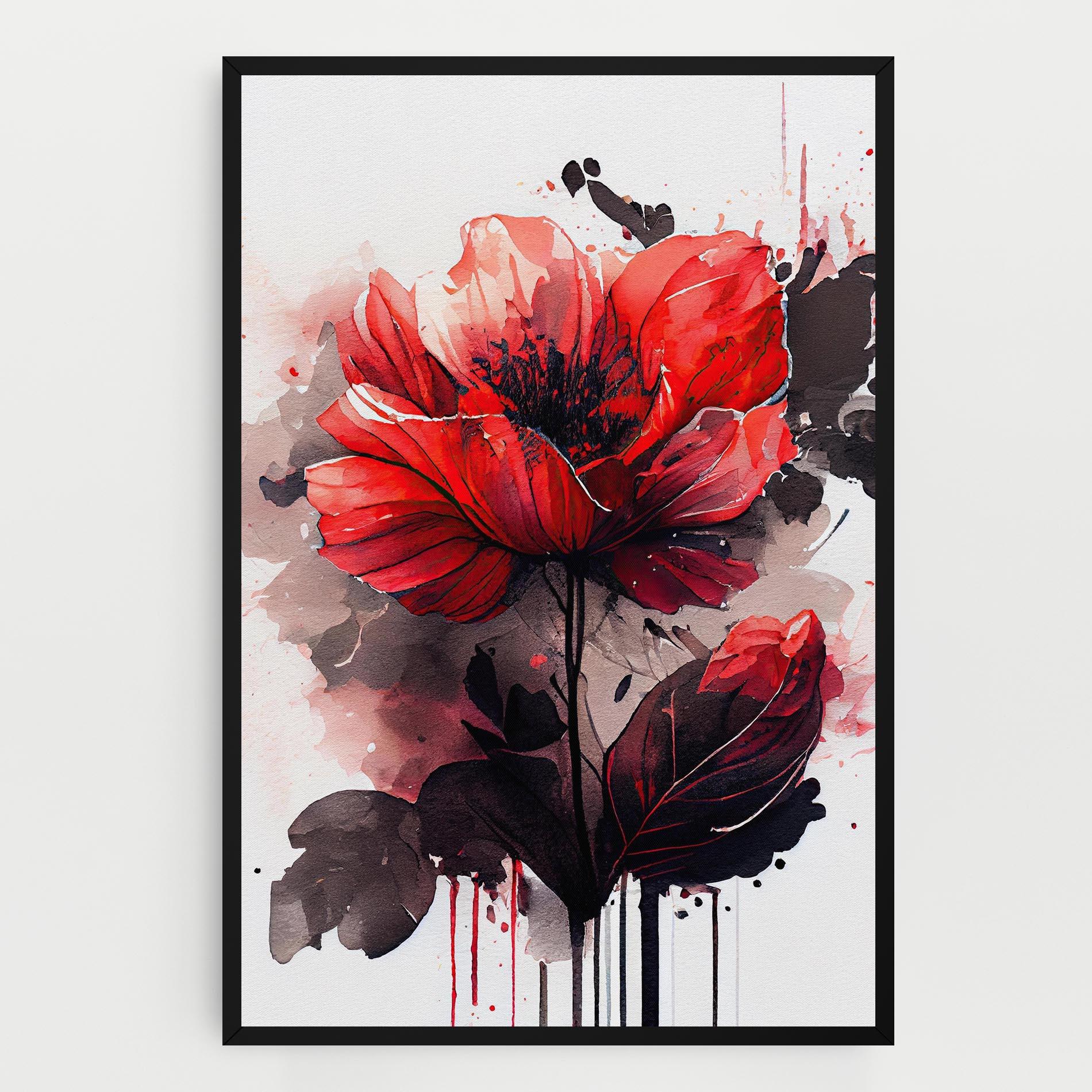 Картина на платно Watercolor Poppy mockup 0