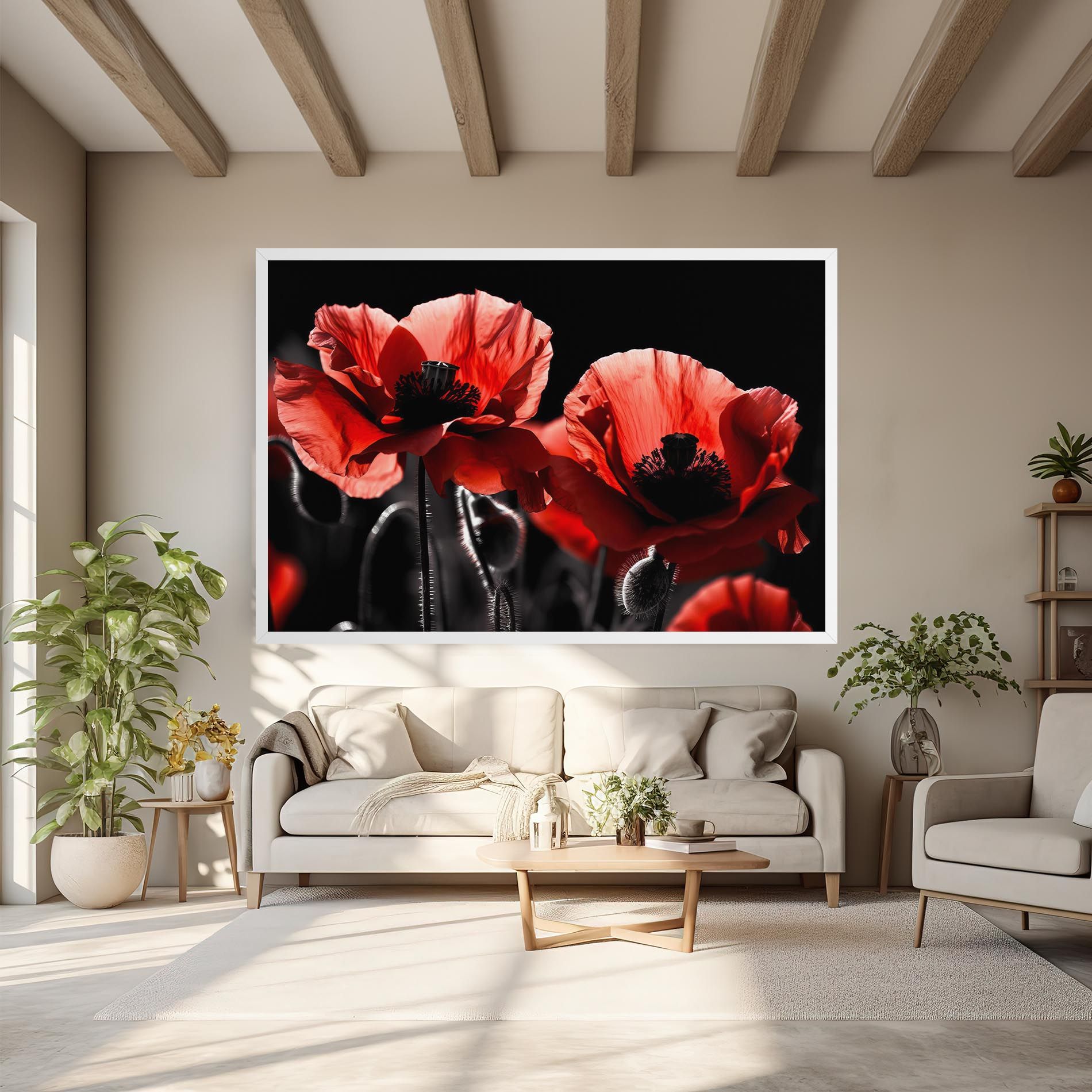 Light Red Poppy On Black mockup 6