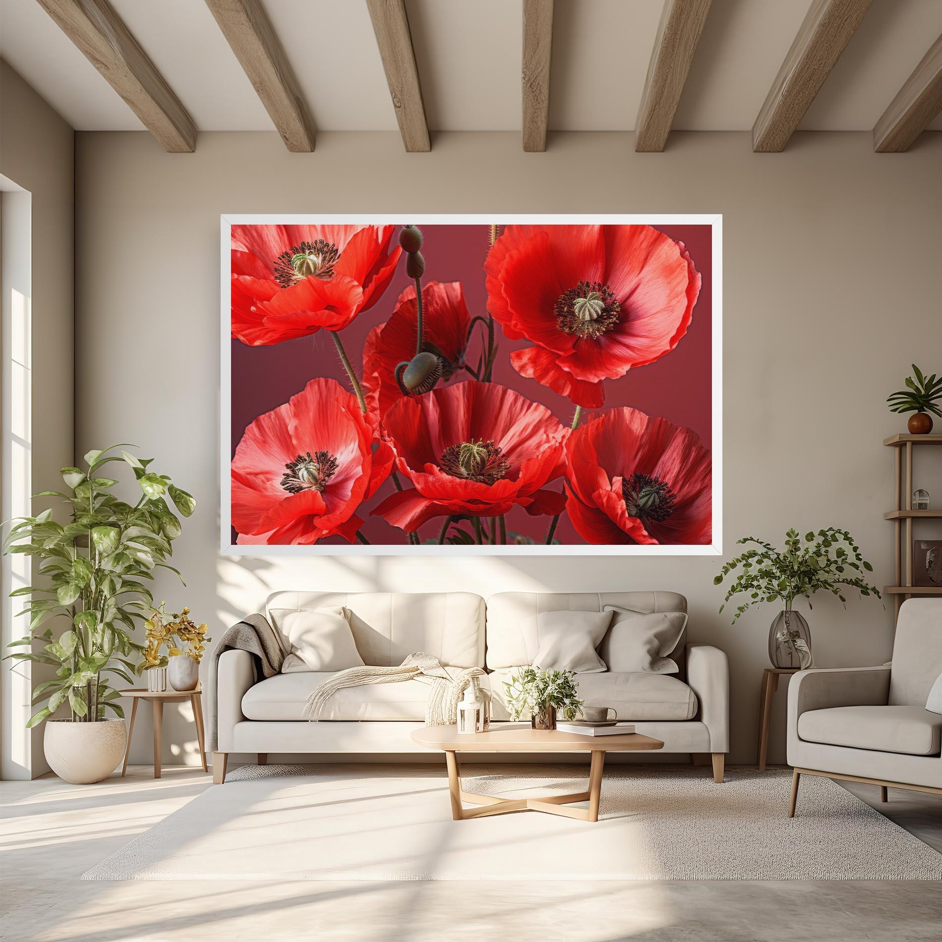 Картина на платно Red Poppies mockup 6
