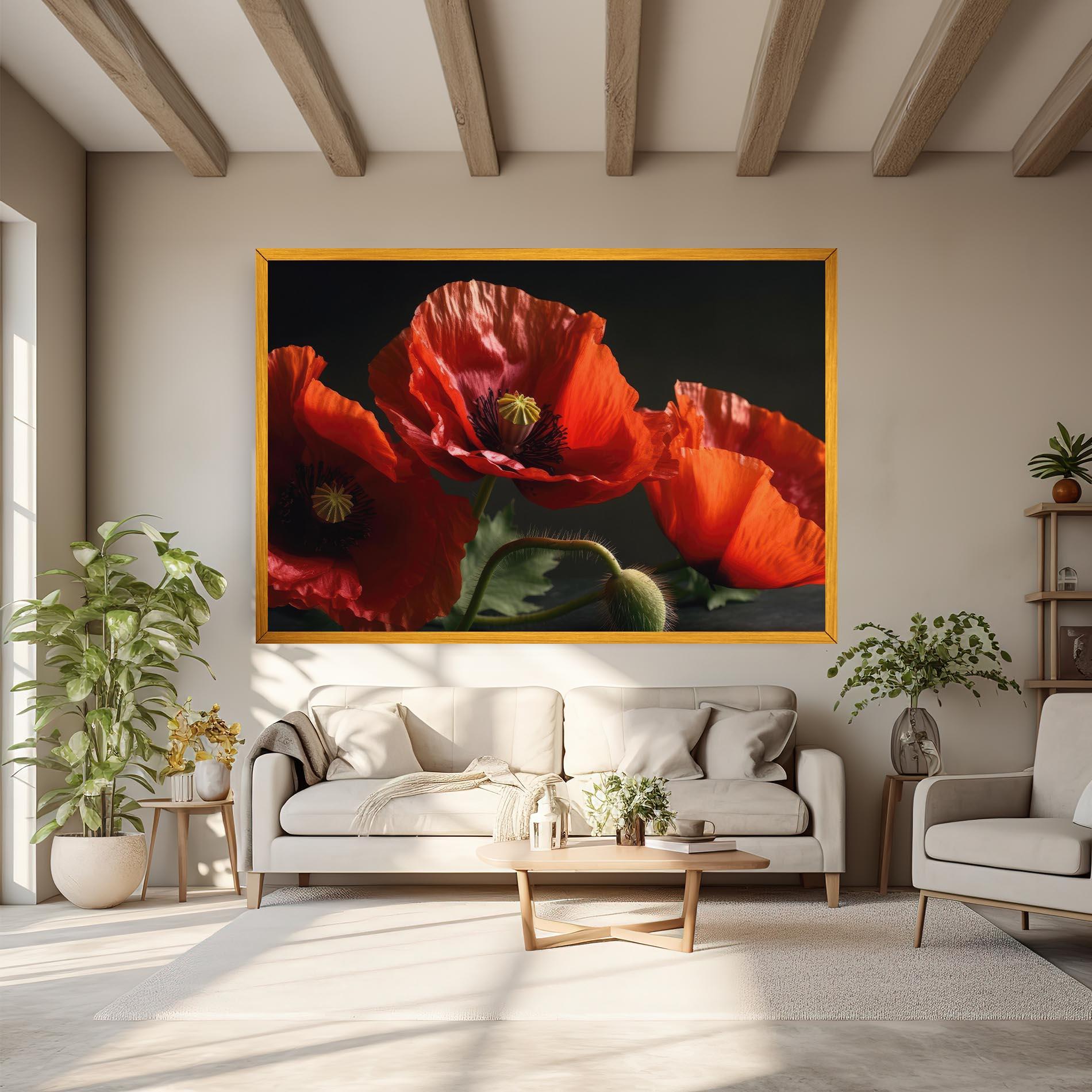 Картина на платно 3 Pretty Poppies mockup 6