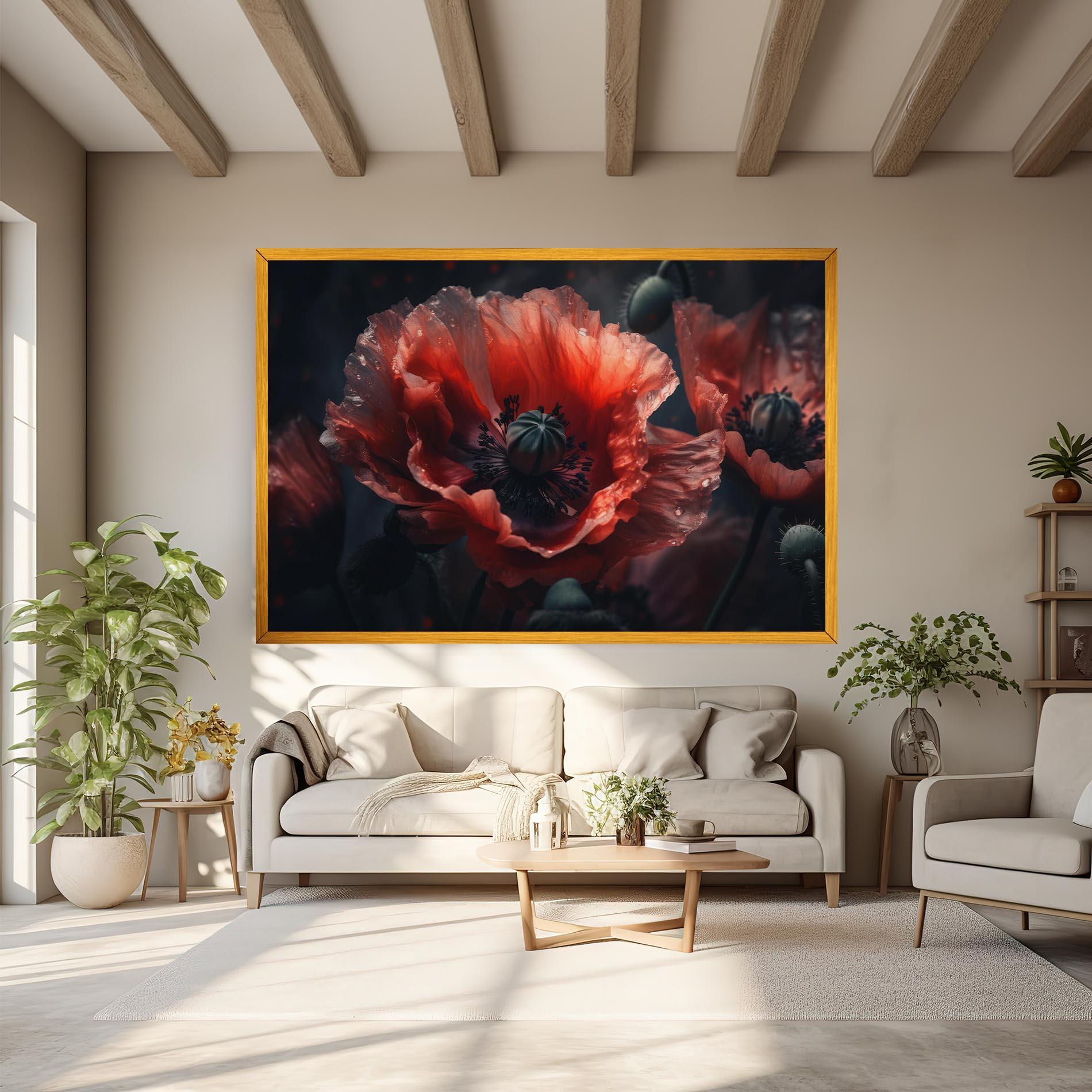 Картина на платно Dark Shade Poppy mockup 6