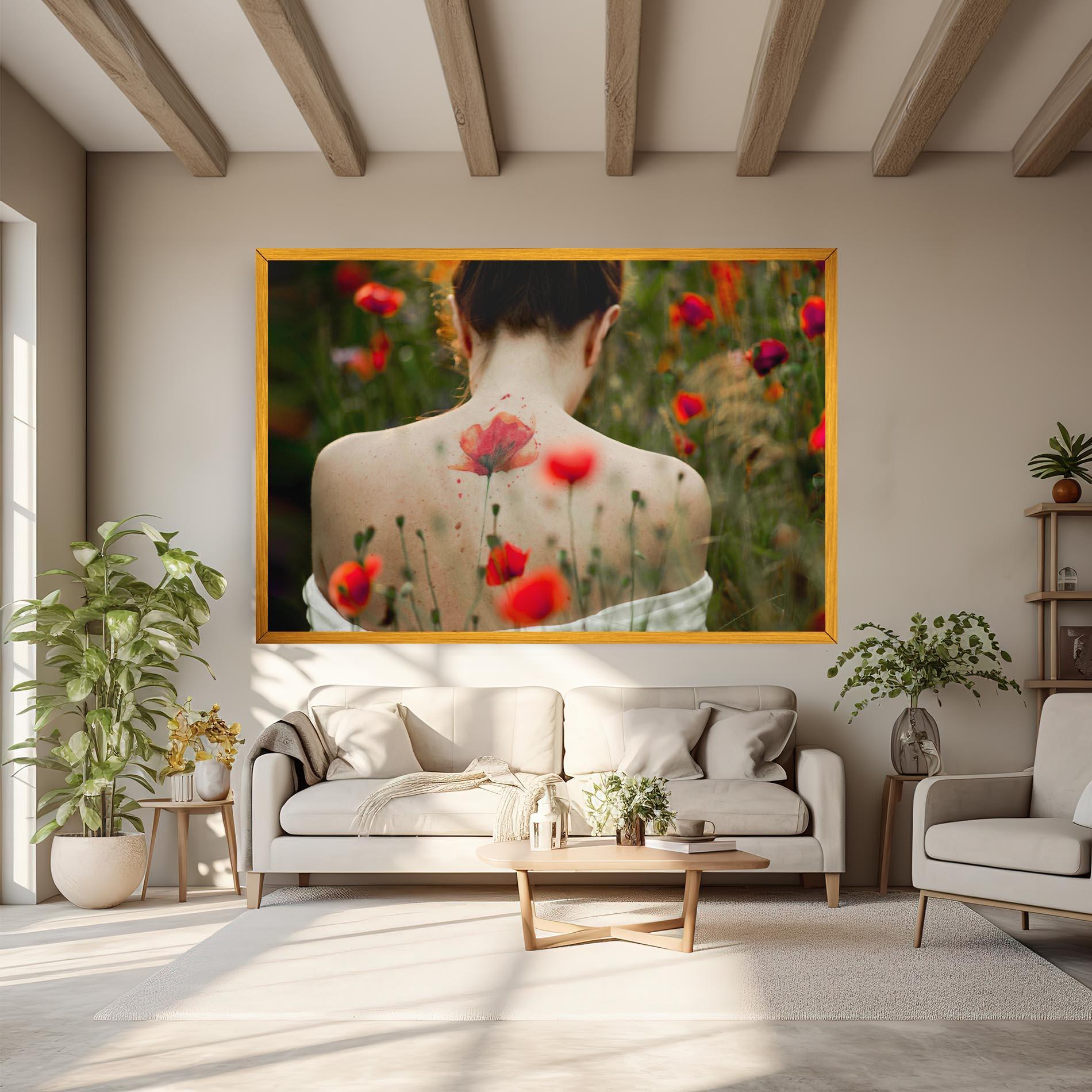 Картина на платно Poppy Tattoo mockup 6