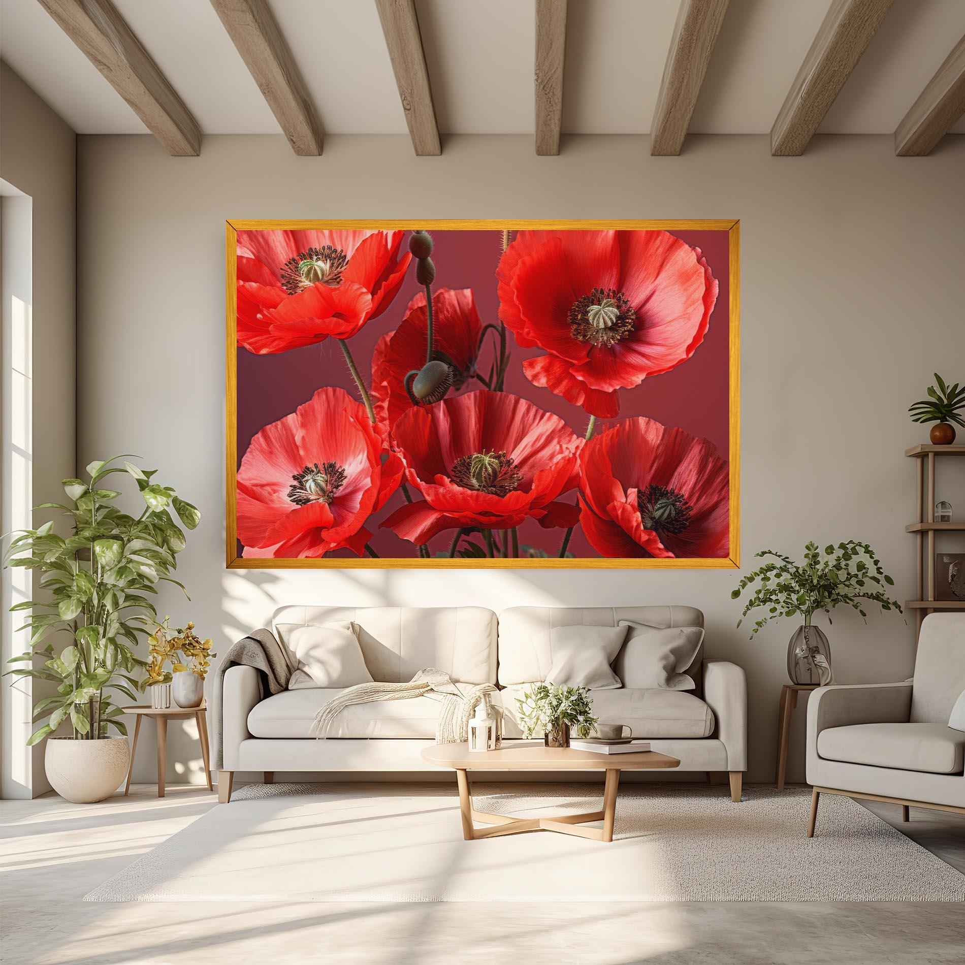 Картина на платно Red Poppies mockup 6