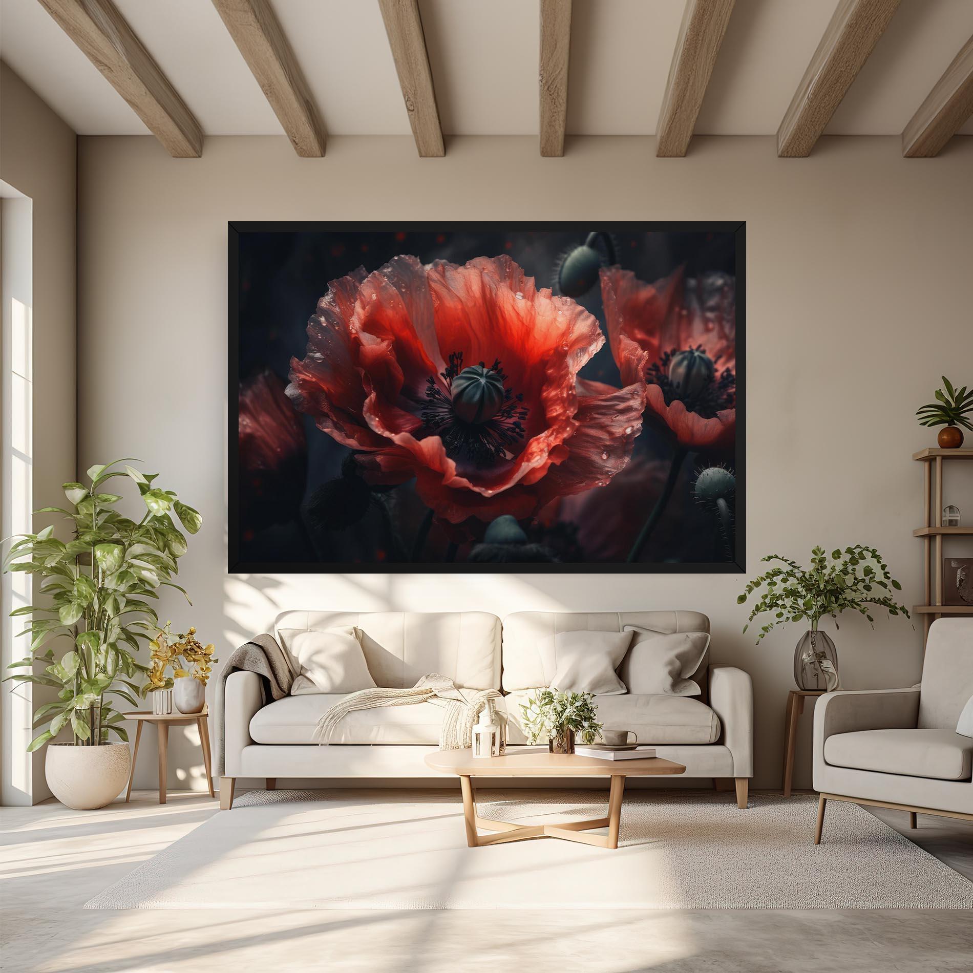 Картина на платно Dark Shade Poppy mockup 6