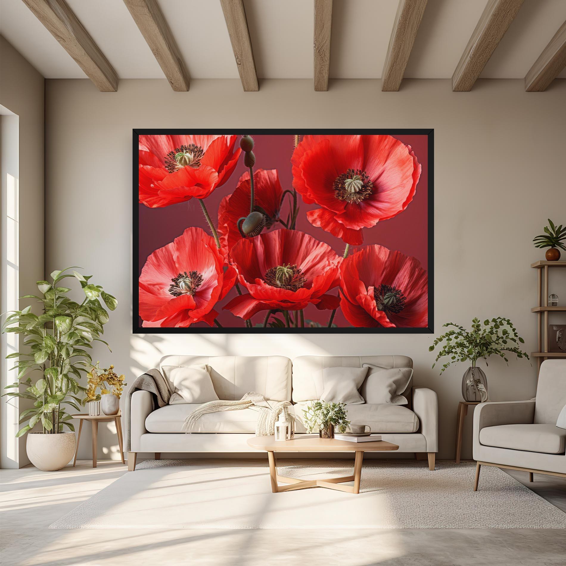 Картина на платно Red Poppies mockup 6