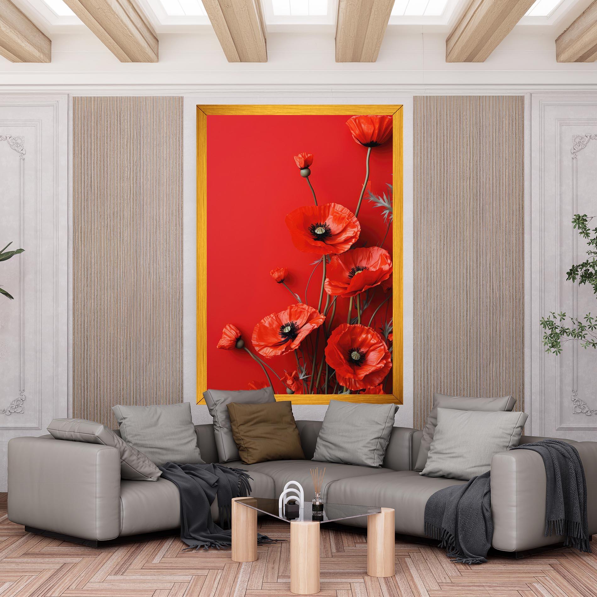 Картина на платно Poppies On The Table mockup 6