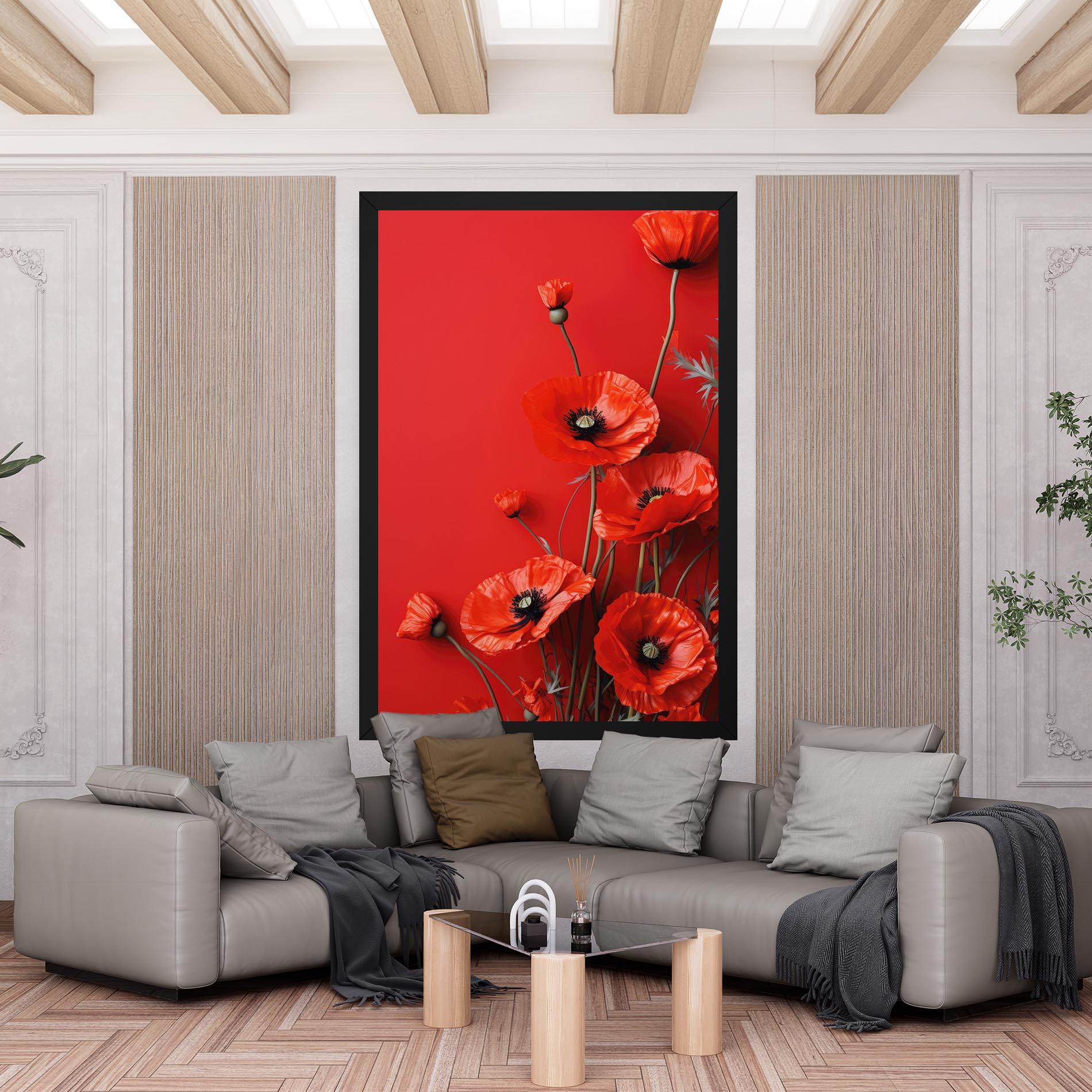 Картина на платно Poppies On The Table mockup 6