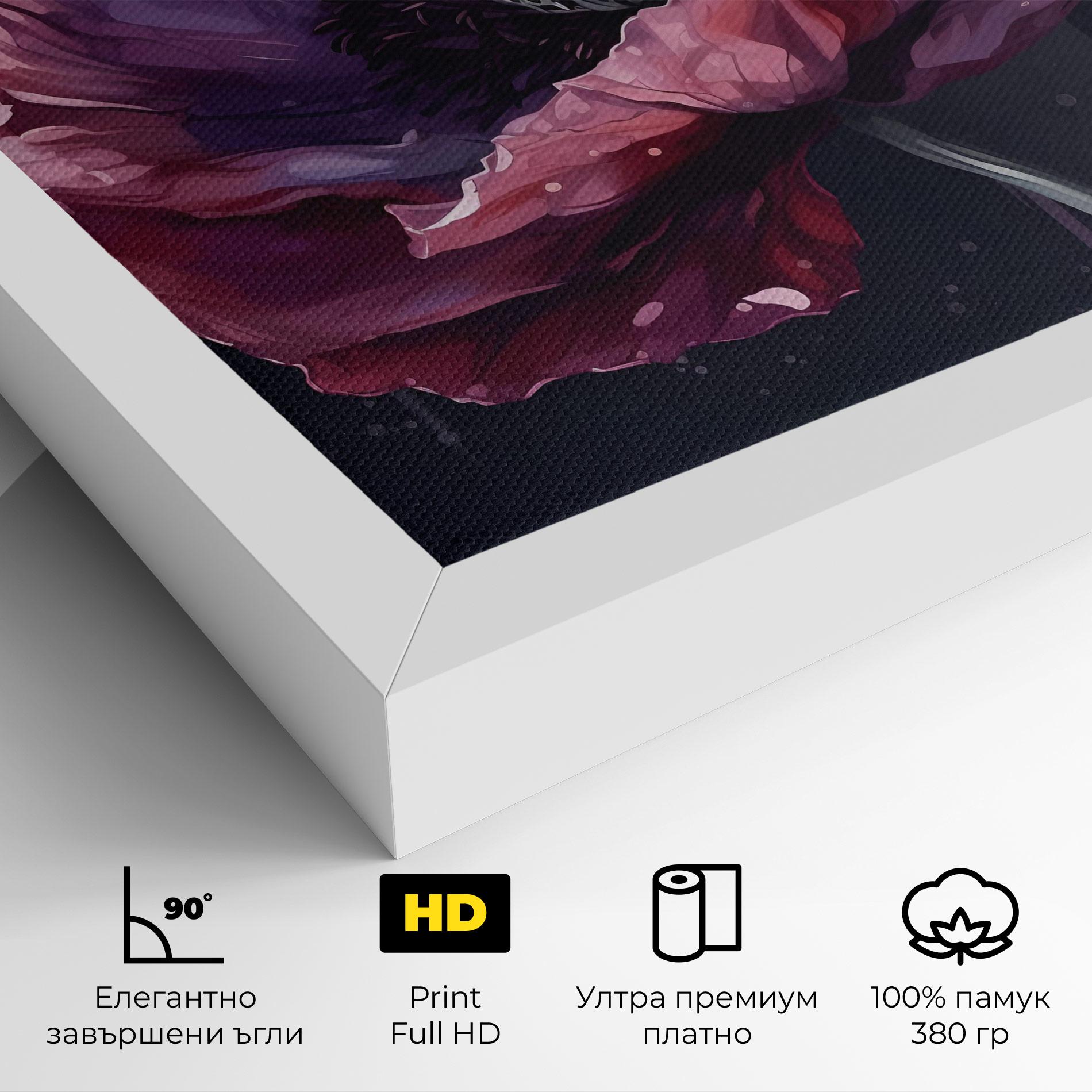 Картина на платно Light Purple Poppy mockup 4