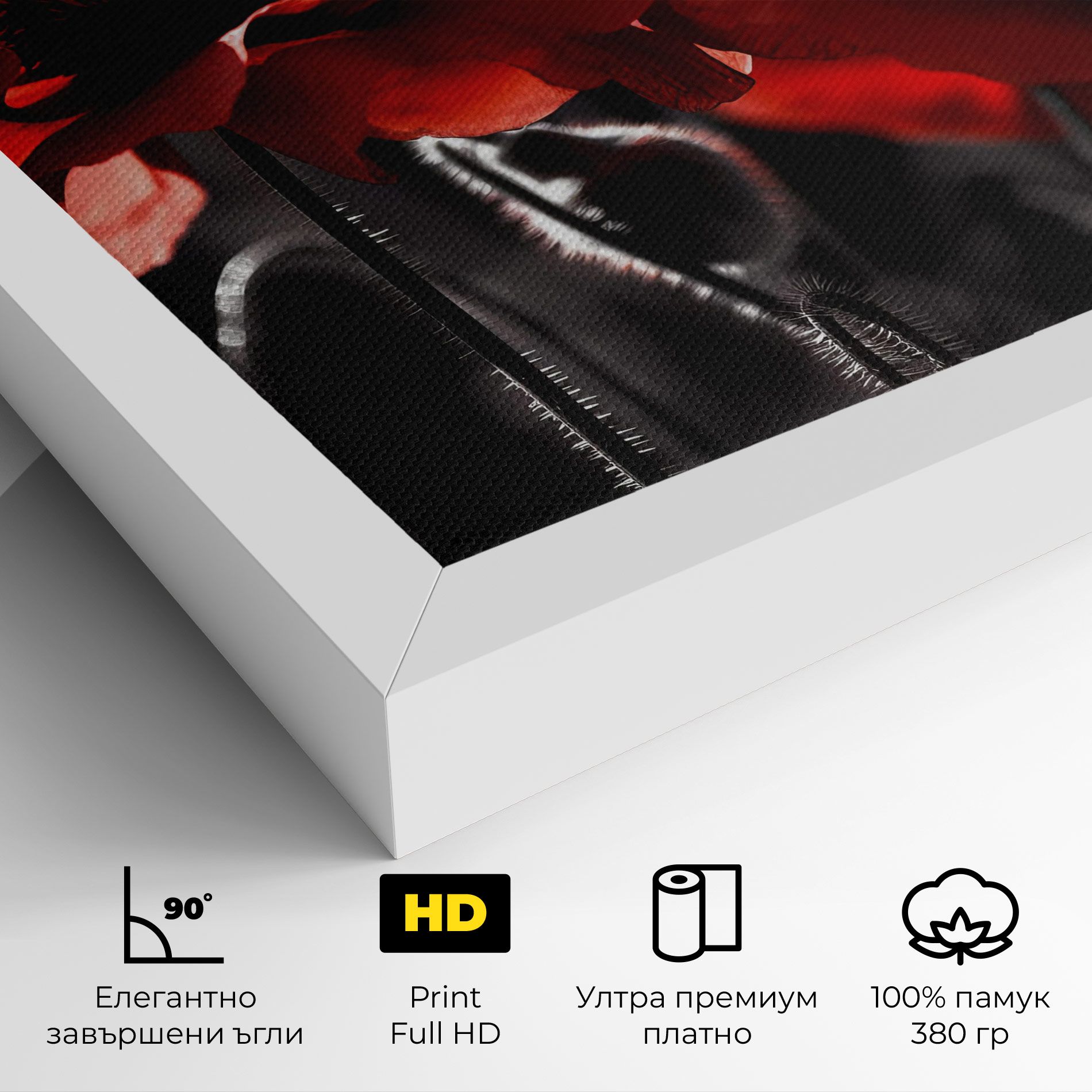 Light Red Poppy On Black mockup 4