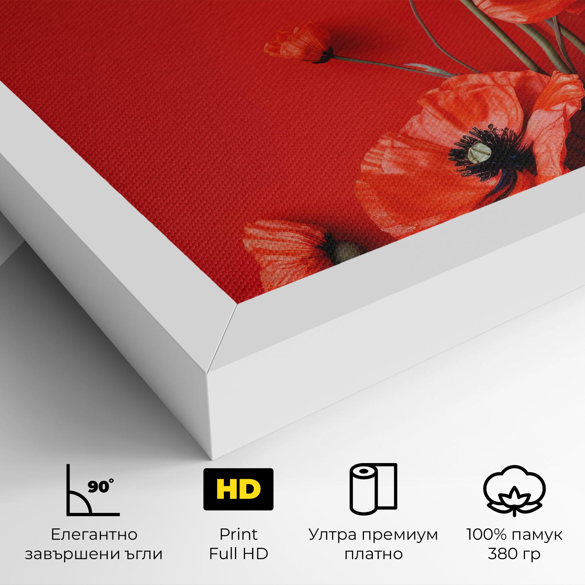 Картина на платно Poppies On The Table mockup 4