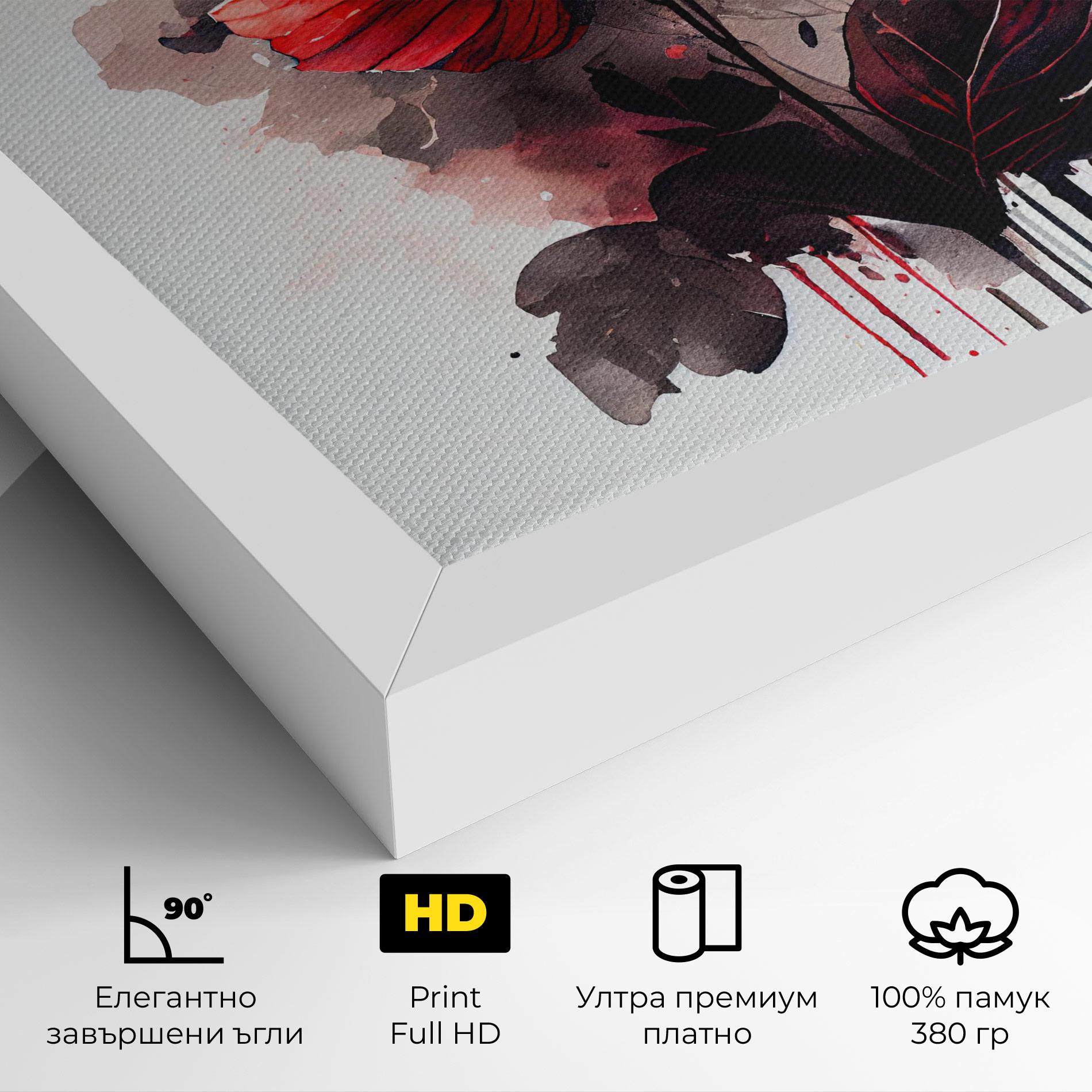 Картина на платно Watercolor Poppy mockup 4