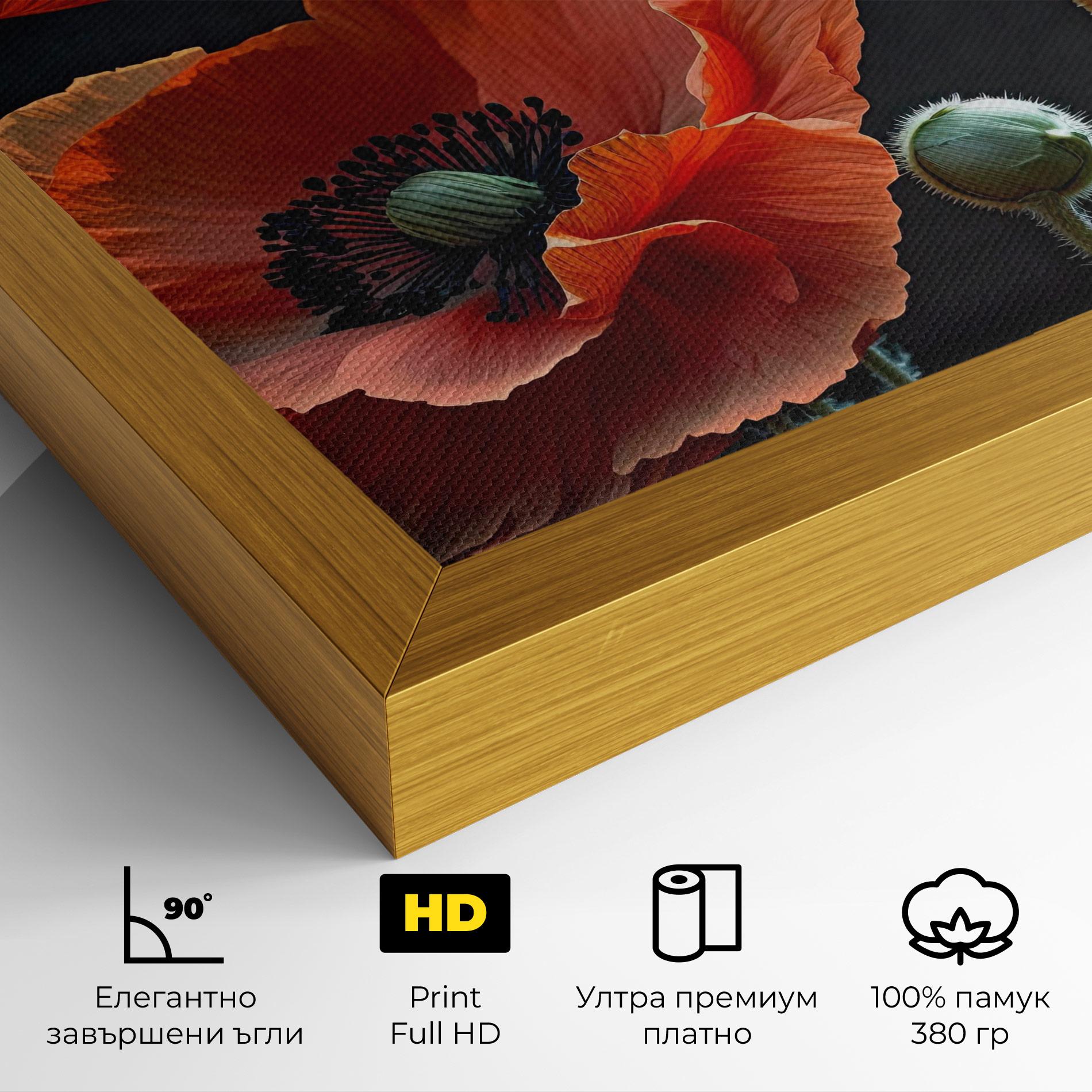 Картина на платно 3 Poppies mockup 4