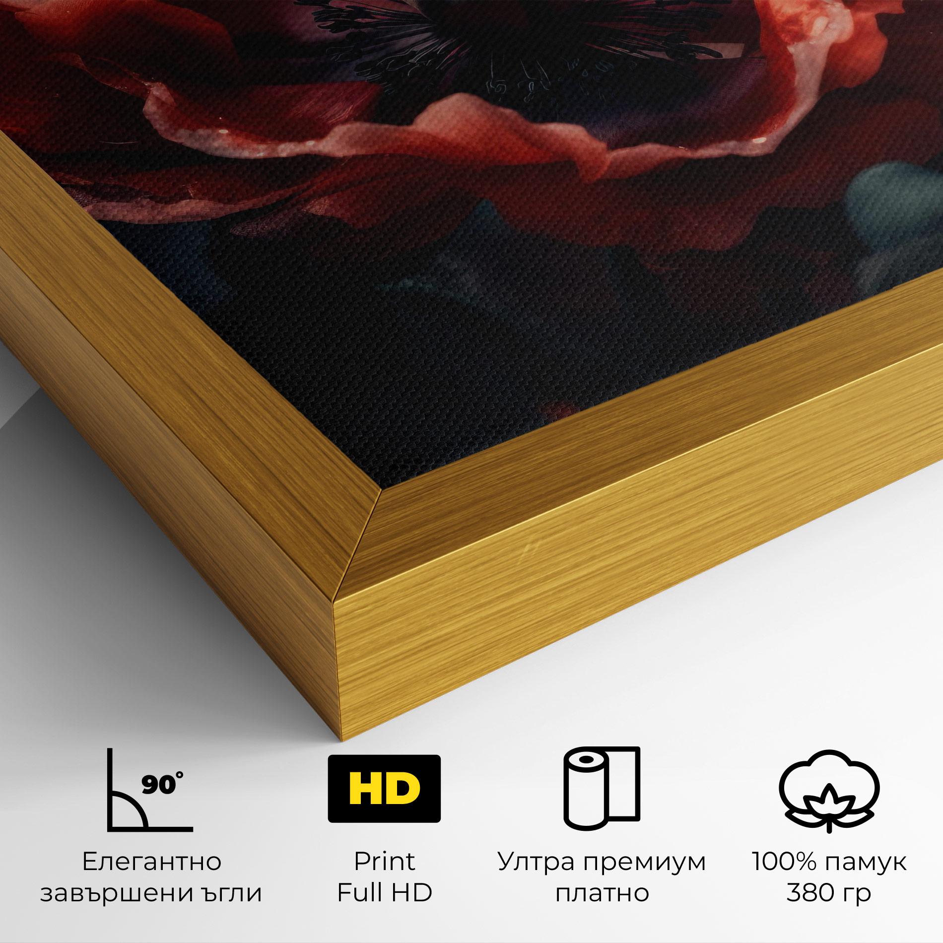 Картина на платно Dark Shade Poppy mockup 4