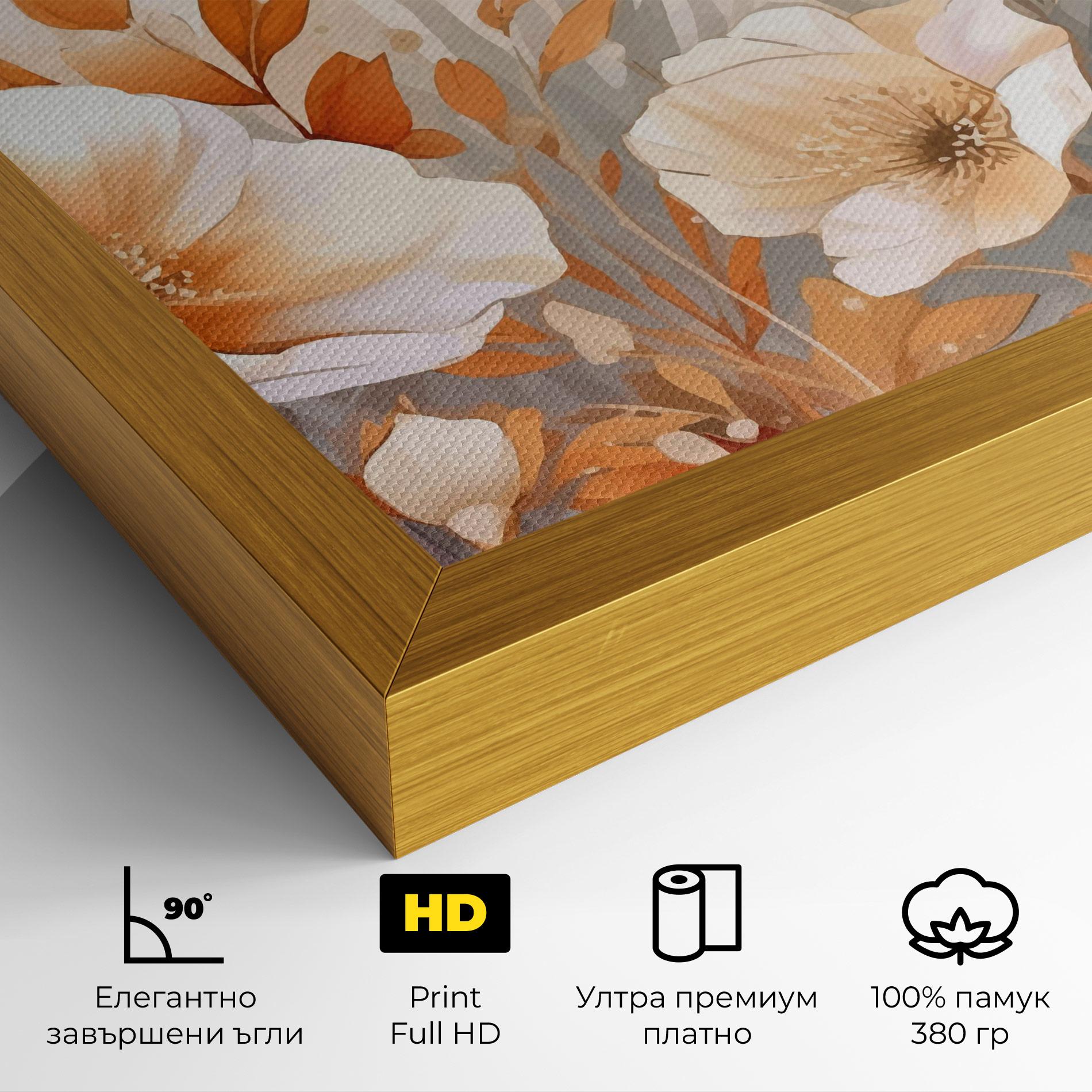 Картина на платно Orange Cream Poppy mockup 4