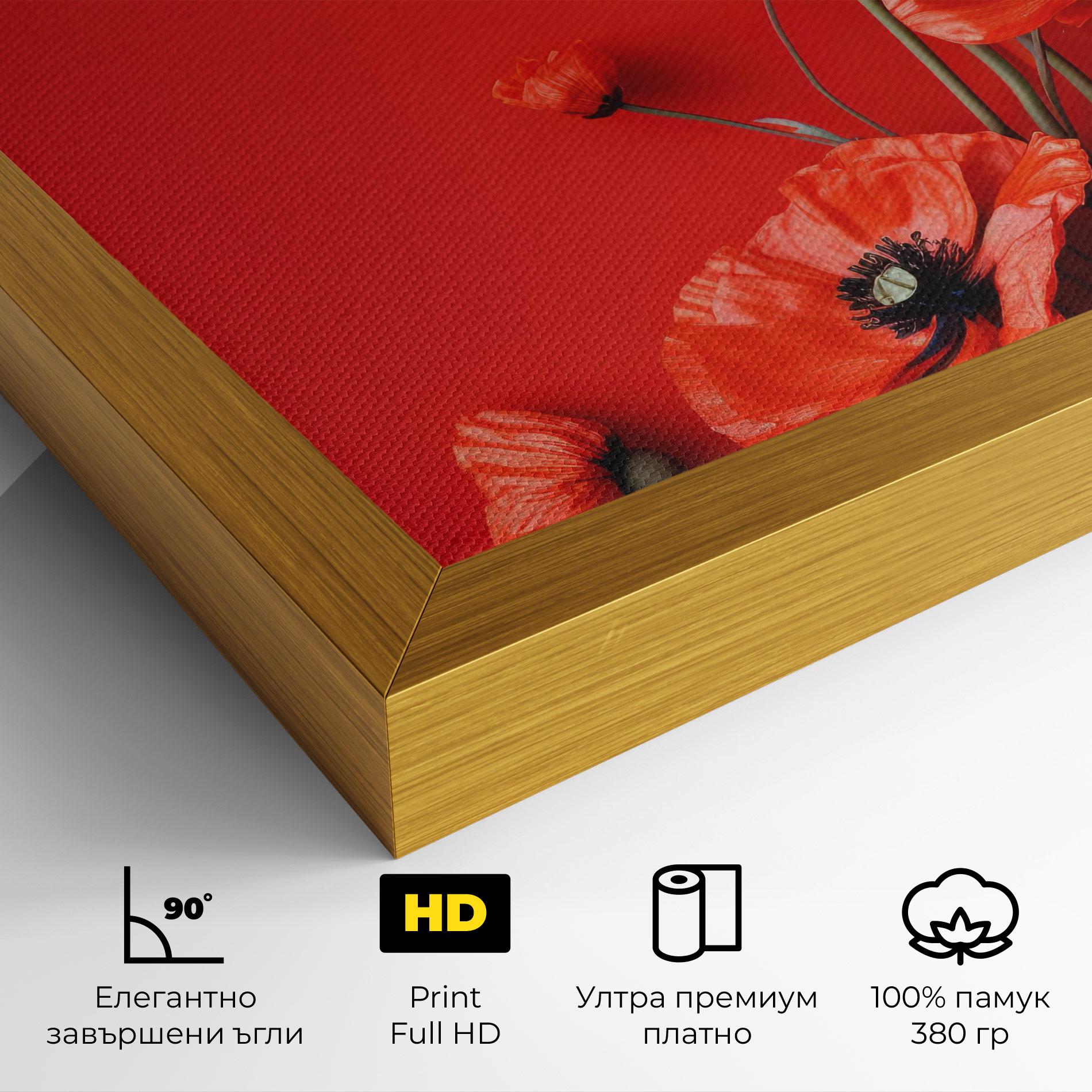 Картина на платно Poppies On The Table mockup 4
