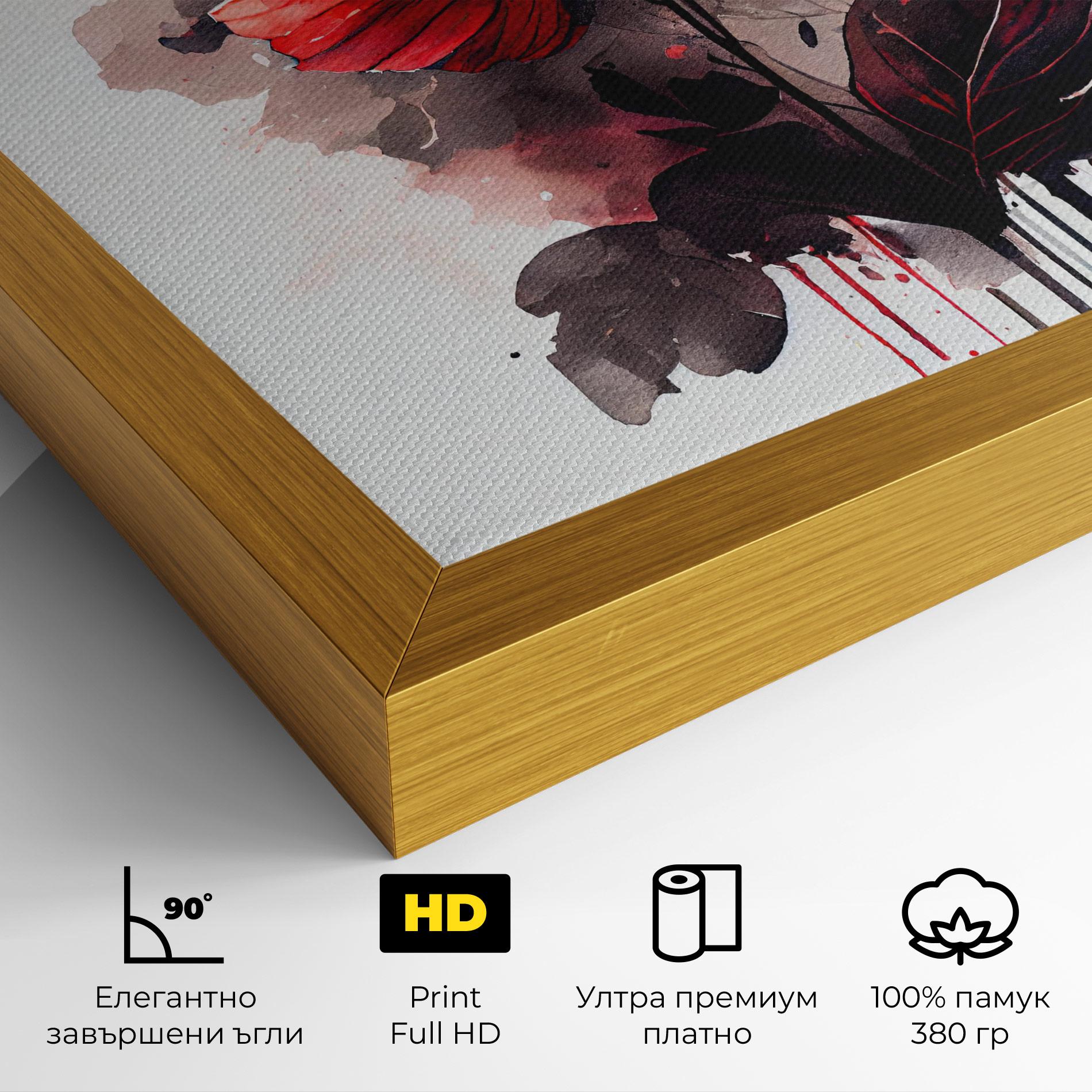 Картина на платно Watercolor Poppy mockup 4