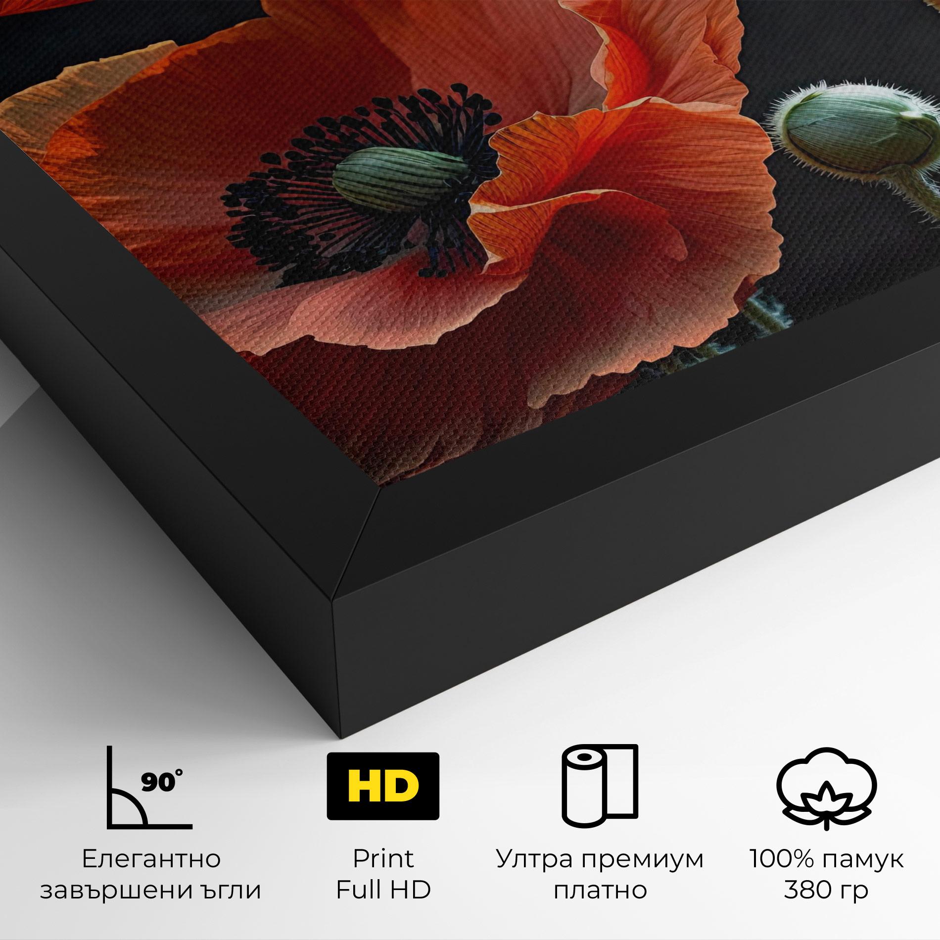 Картина на платно 3 Poppies mockup 4