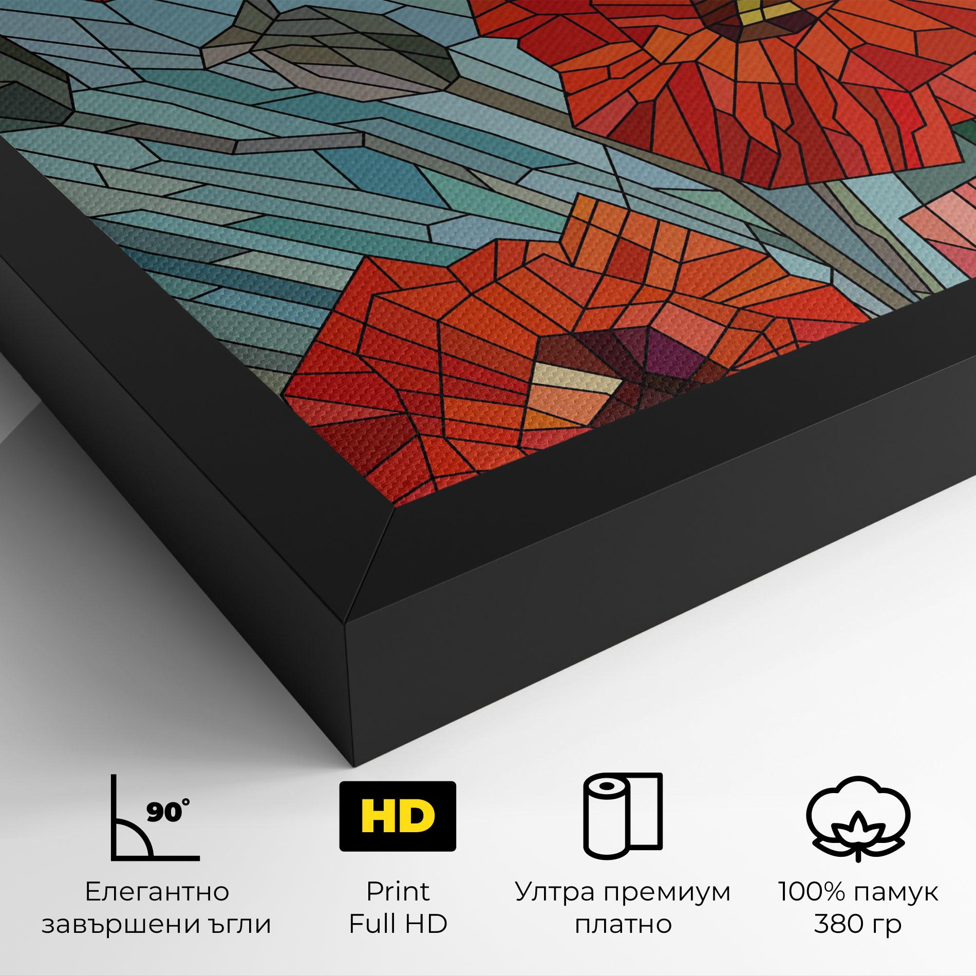 Картина на платно Blue Glass Poppy mockup 4