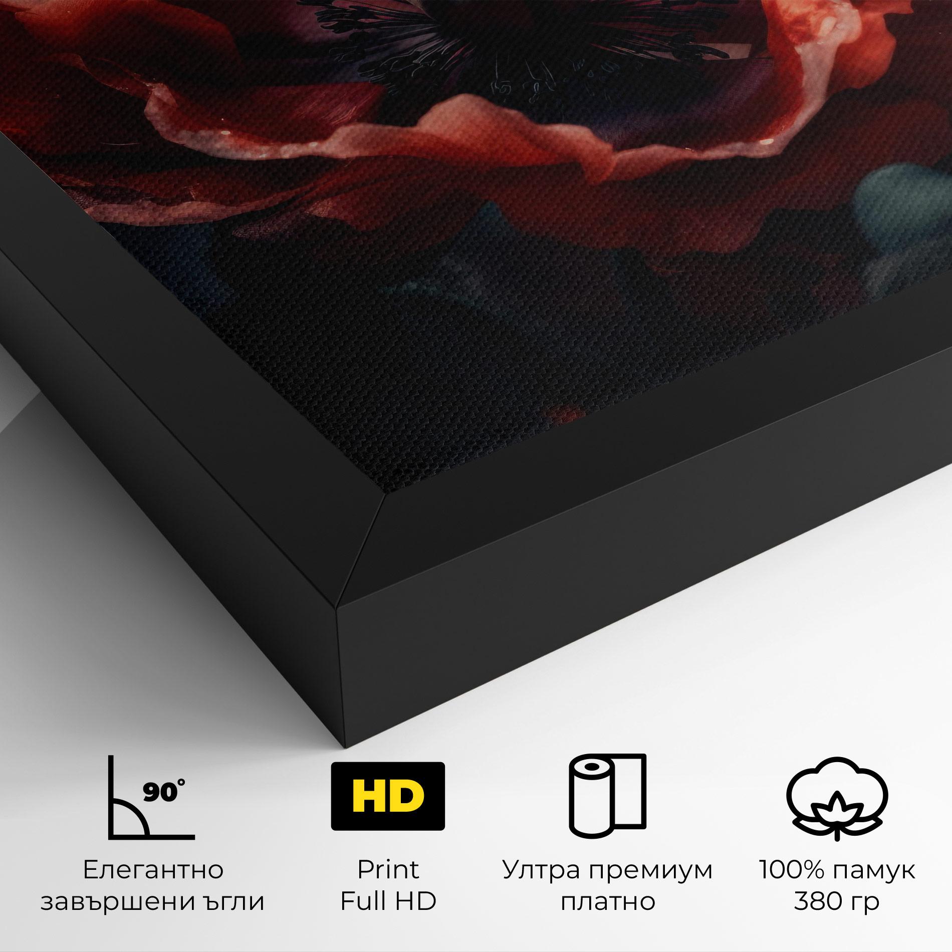 Картина на платно Dark Shade Poppy mockup 4