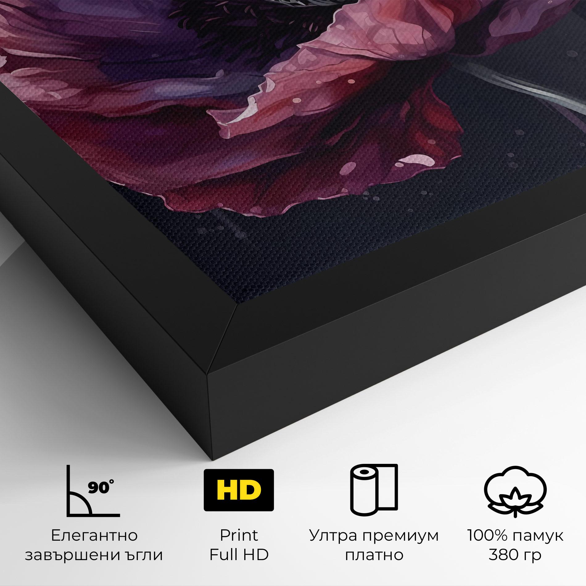 Картина на платно Light Purple Poppy mockup 4