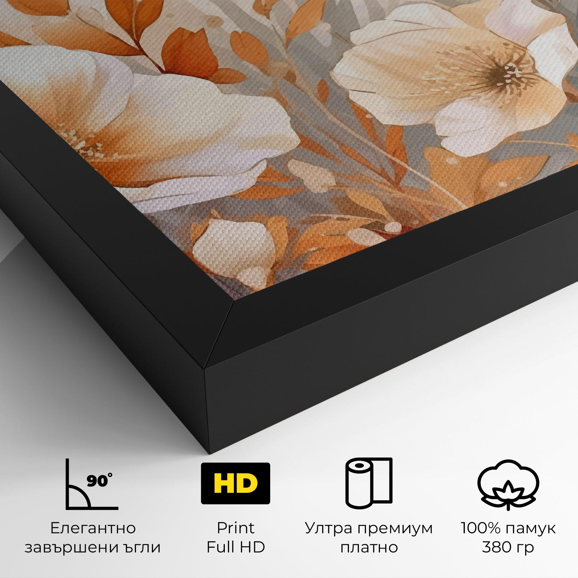 Картина на платно Orange Cream Poppy mockup 4