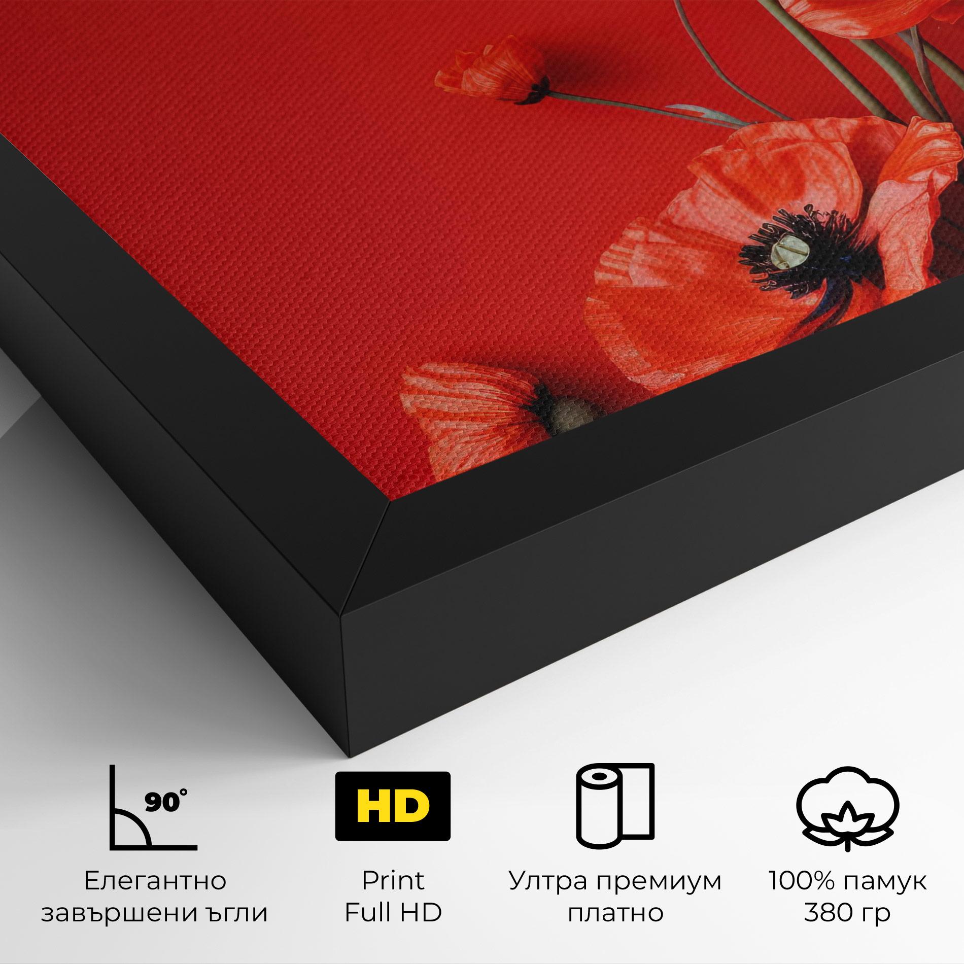 Картина на платно Poppies On The Table mockup 4