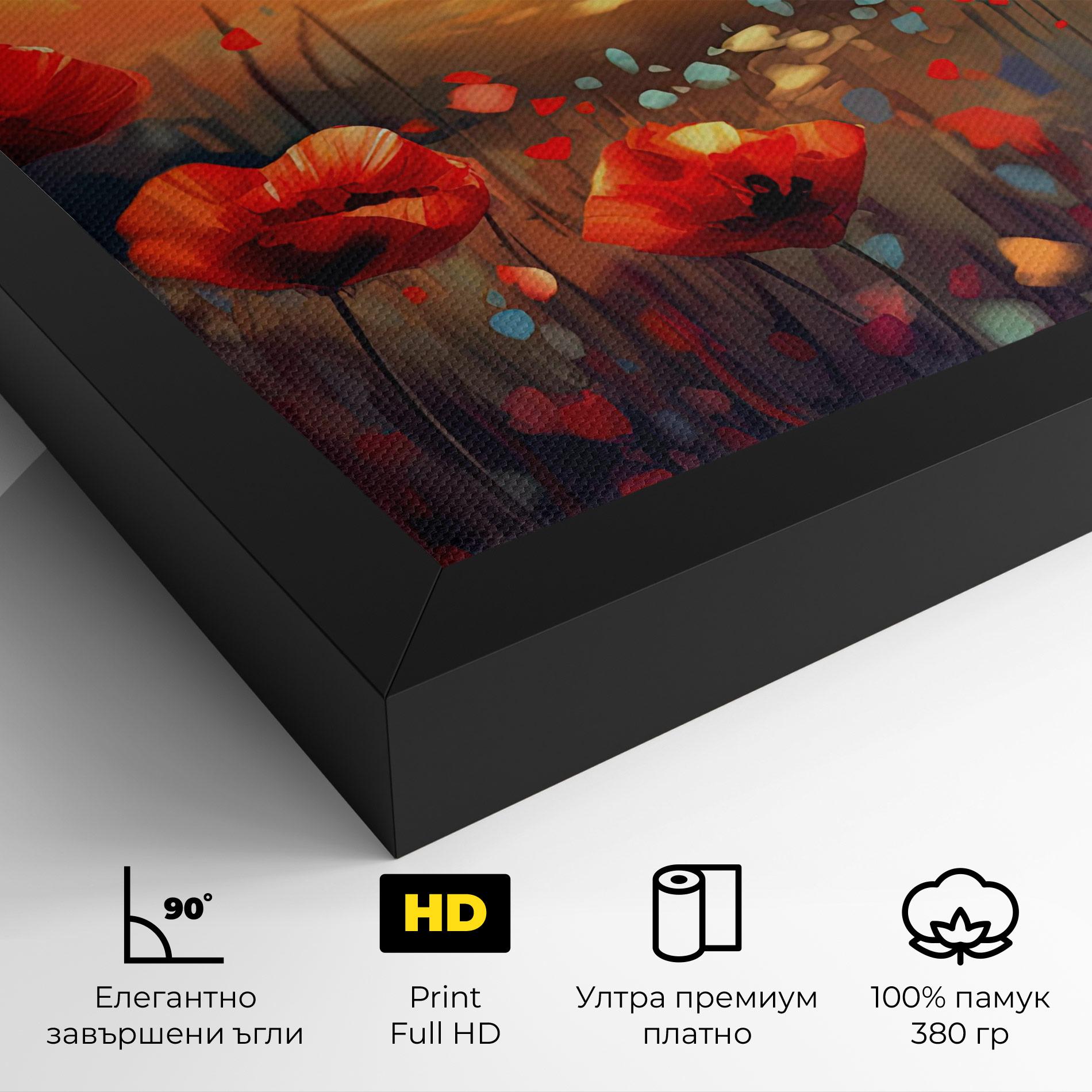 Картина на платно Sunrise Painting Poppies mockup 4