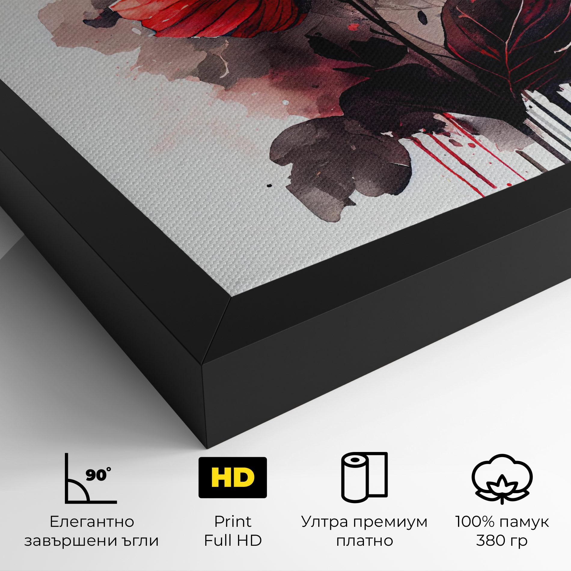 Картина на платно Watercolor Poppy mockup 4
