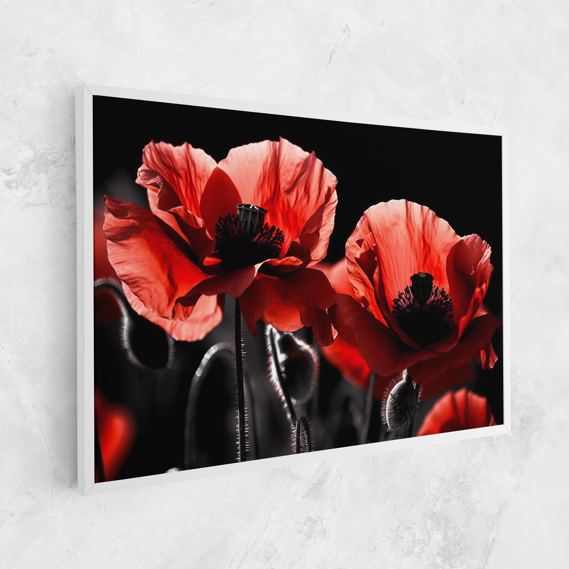 Light Red Poppy On Black mockup 1