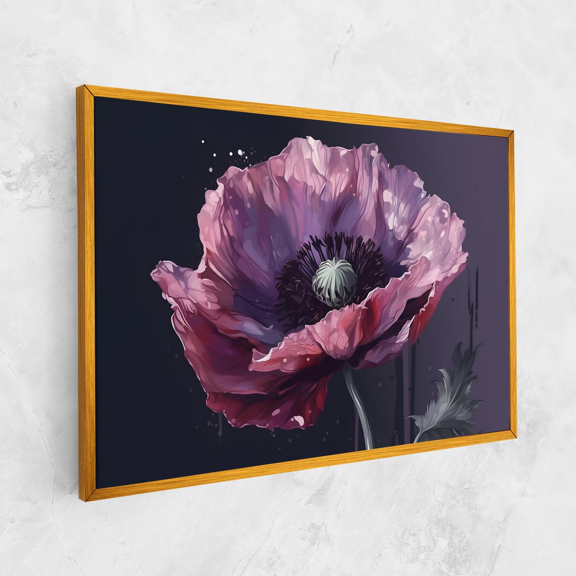Картина на платно Light Purple Poppy mockup 1