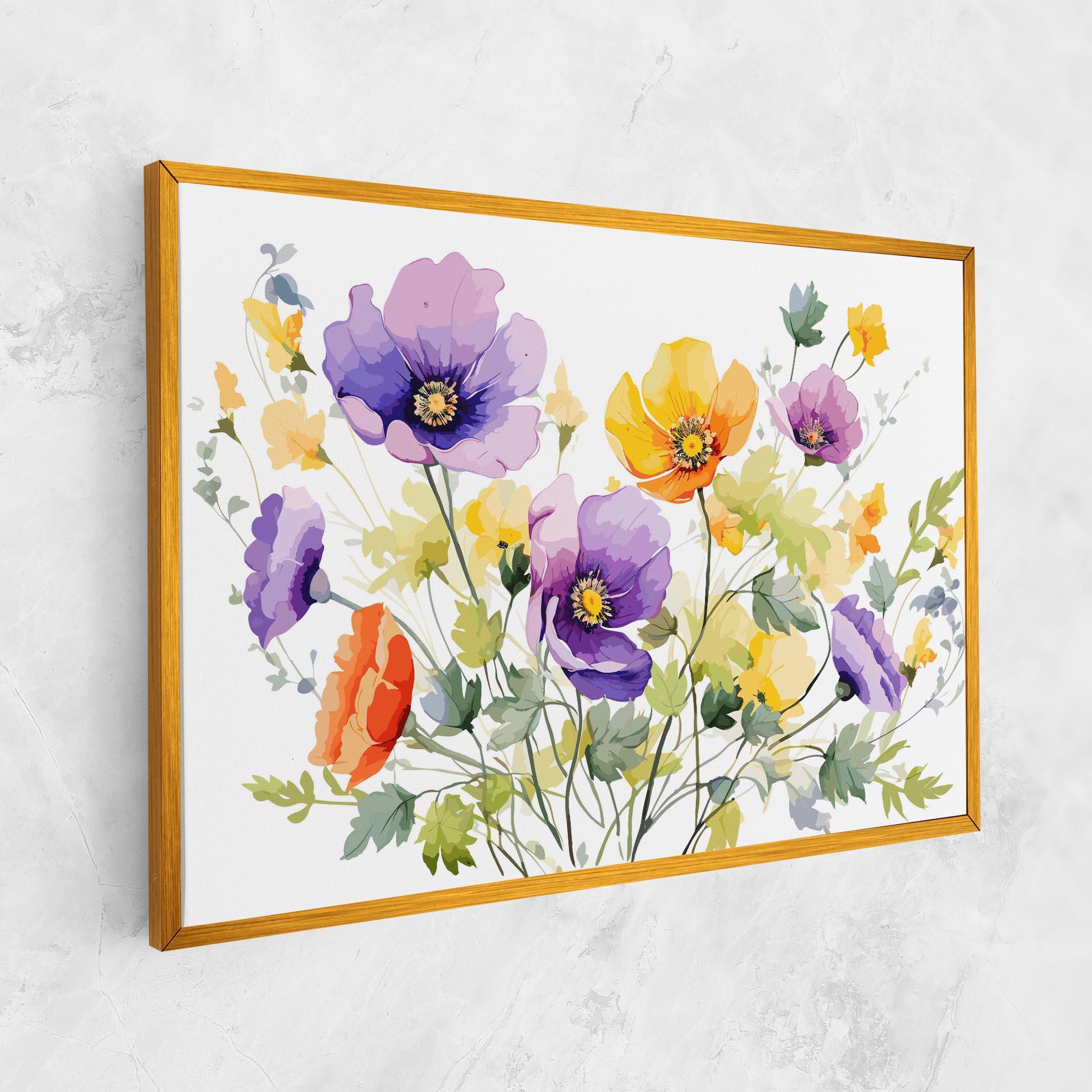 Картина на платно Purple Orange Poppy mockup 1