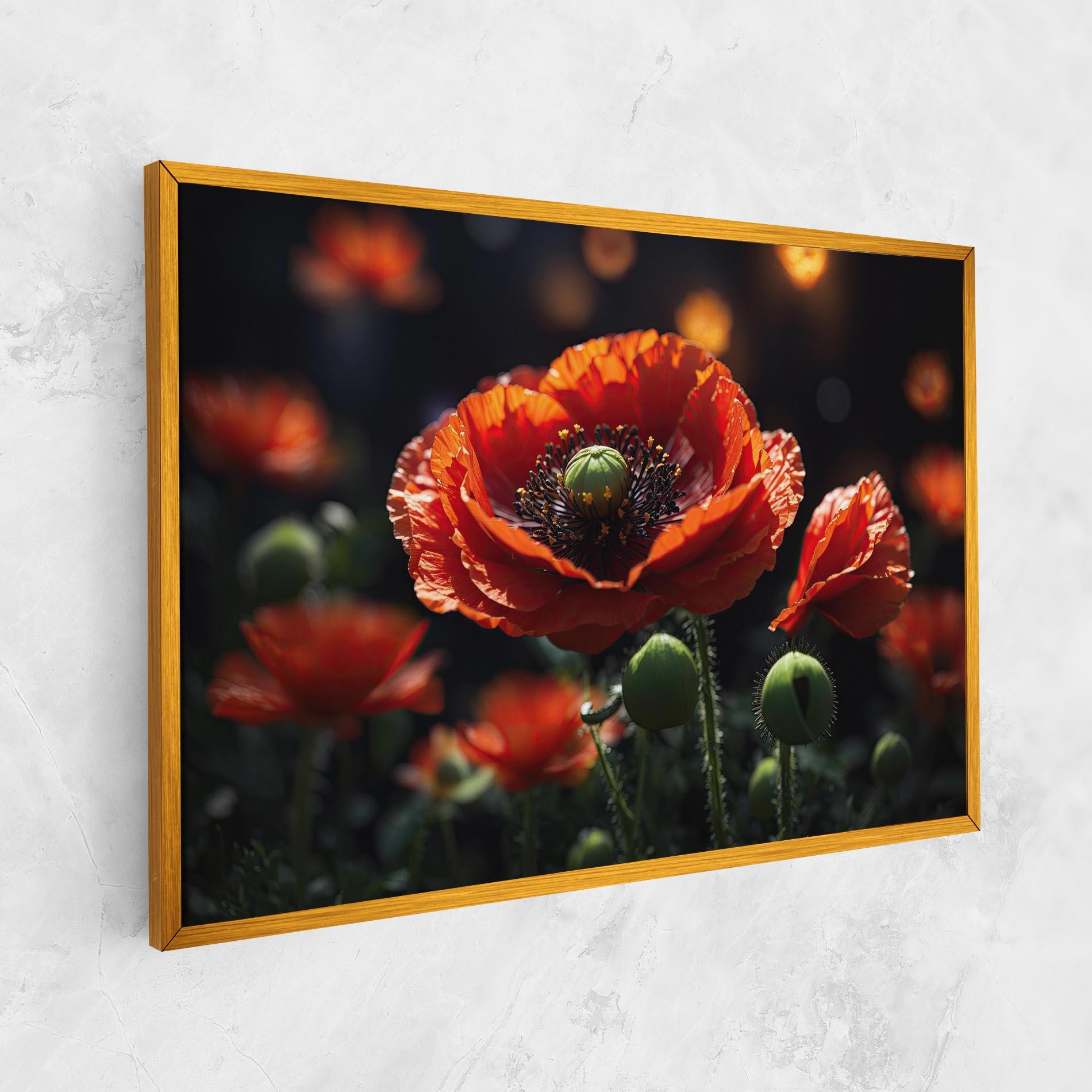 Картина на платно Red Poppy Close Up mockup 1