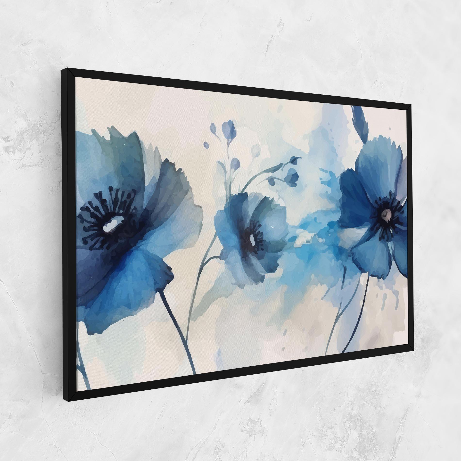 Картина на платно Blue Poppies mockup 1
