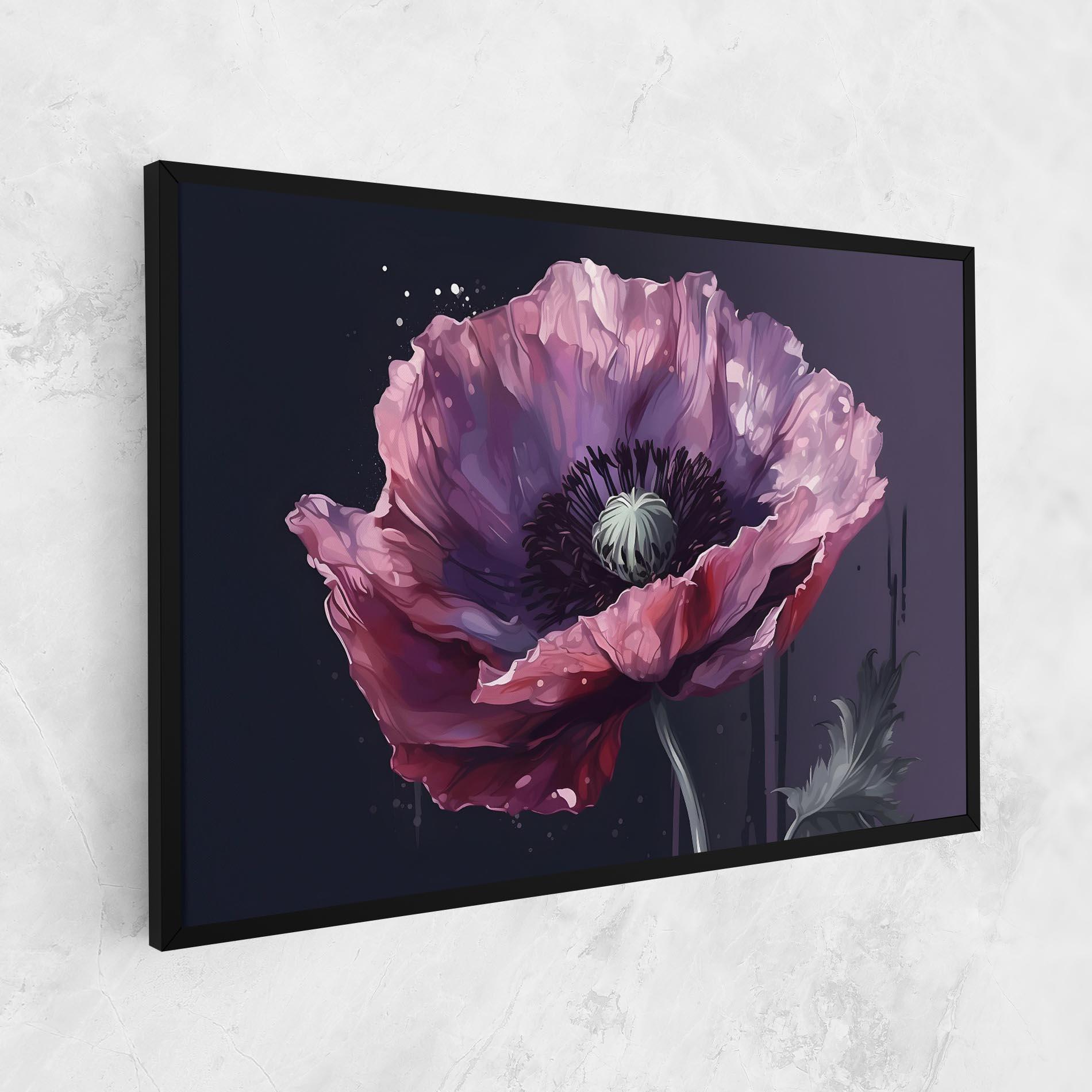 Картина на платно Light Purple Poppy mockup 1