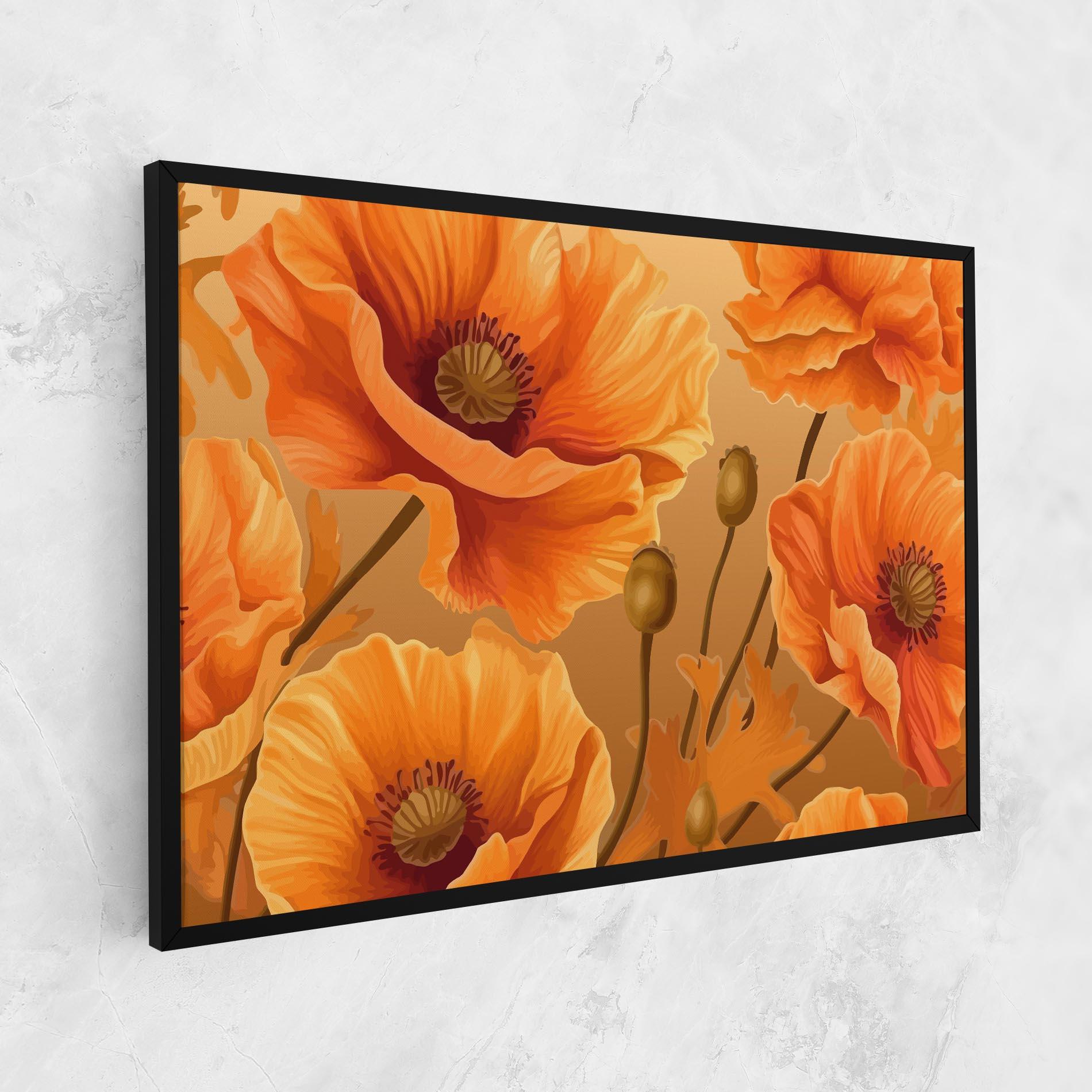 Картина на платно Pastel Orange Poppy mockup 1