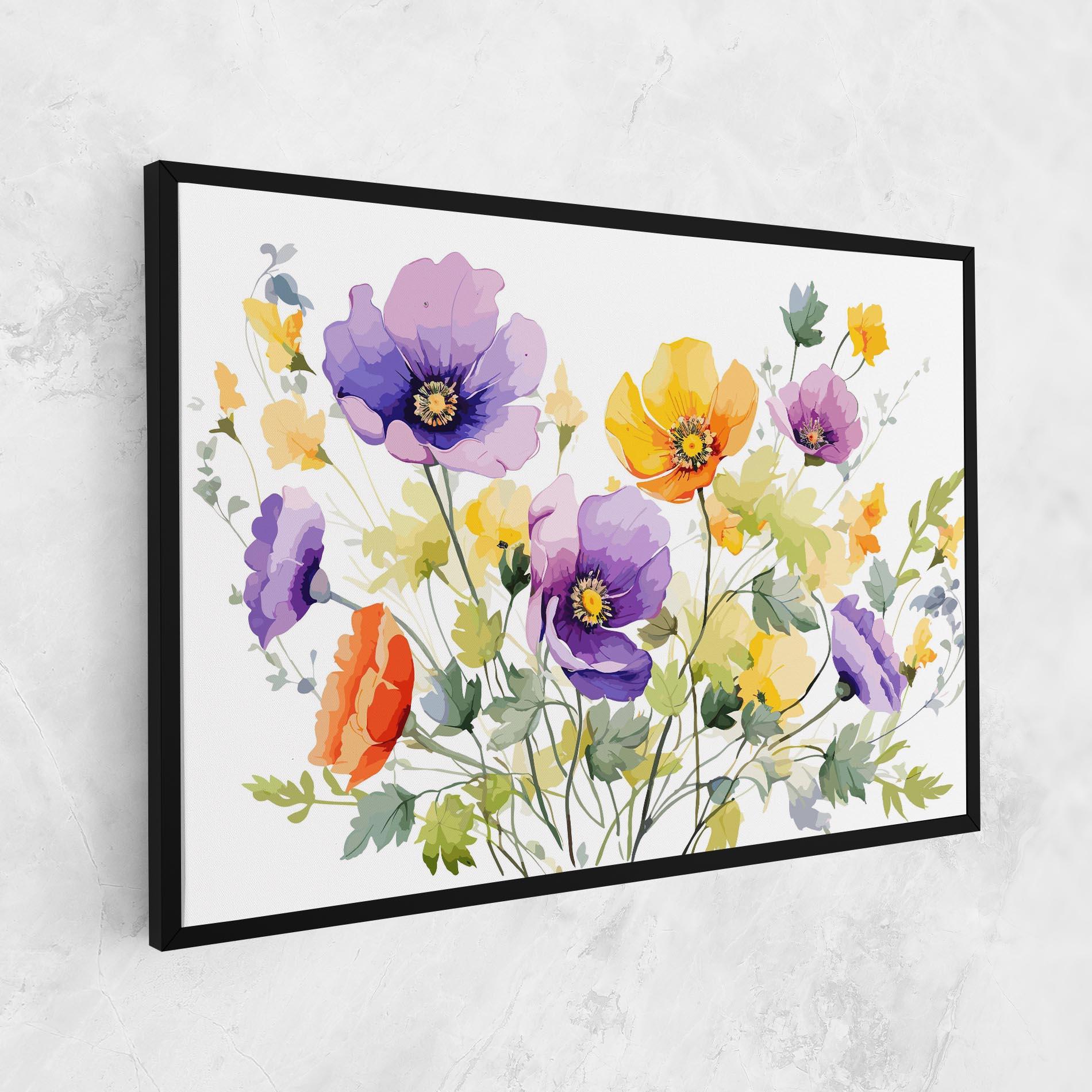 Картина на платно Purple Orange Poppy mockup 1