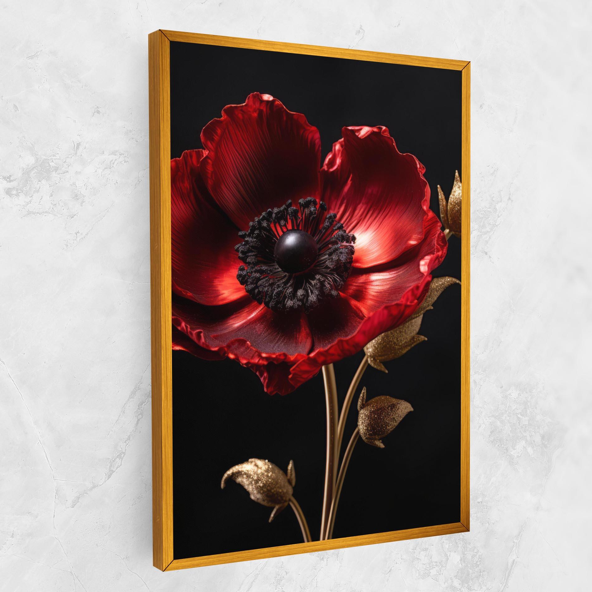 Картина на платно Dark Red Poppy mockup 1
