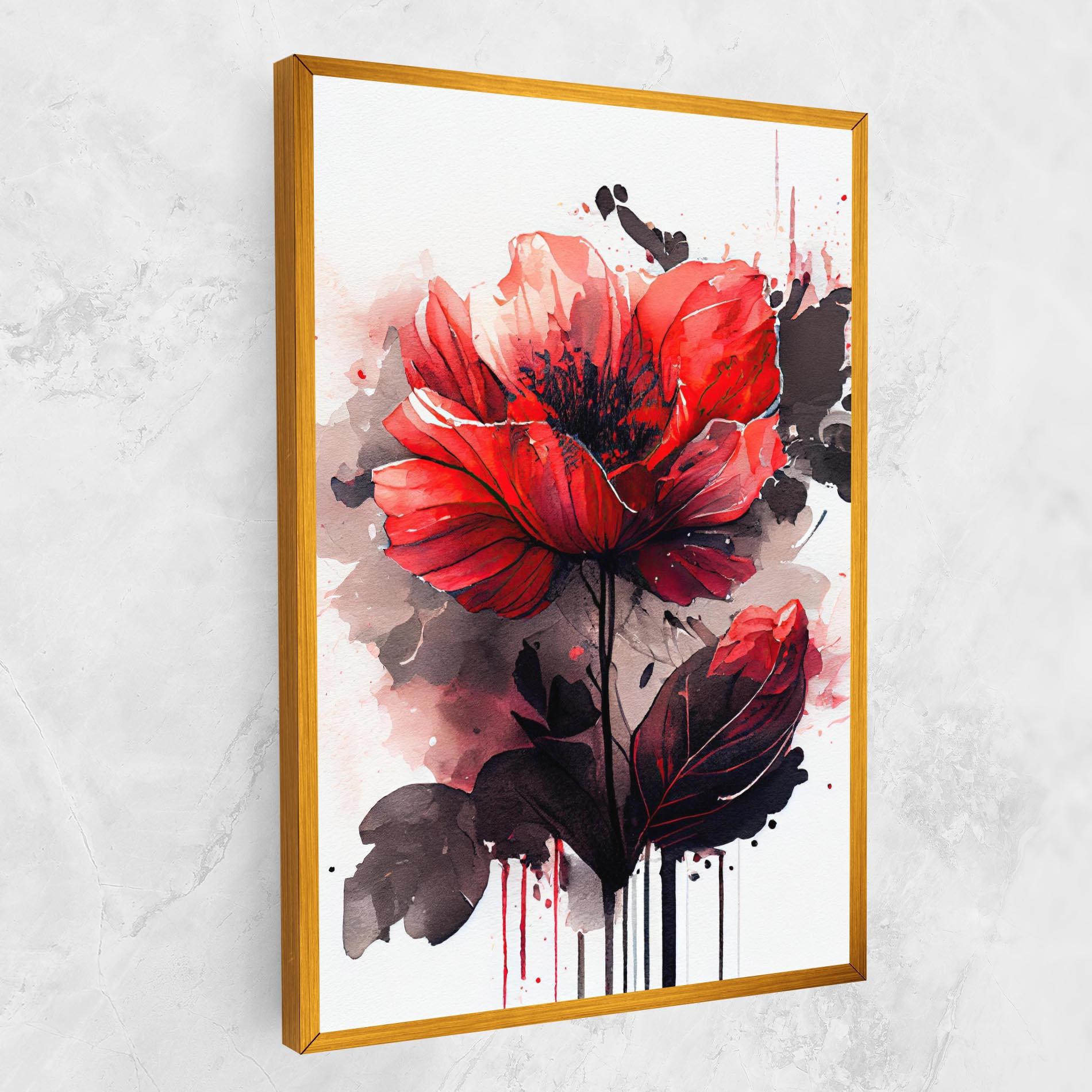 Картина на платно Watercolor Poppy mockup 1