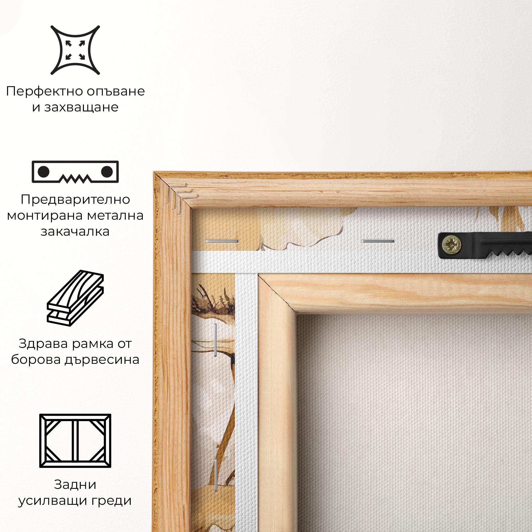 Картина на платно Gold Cream Poppy mockup 5