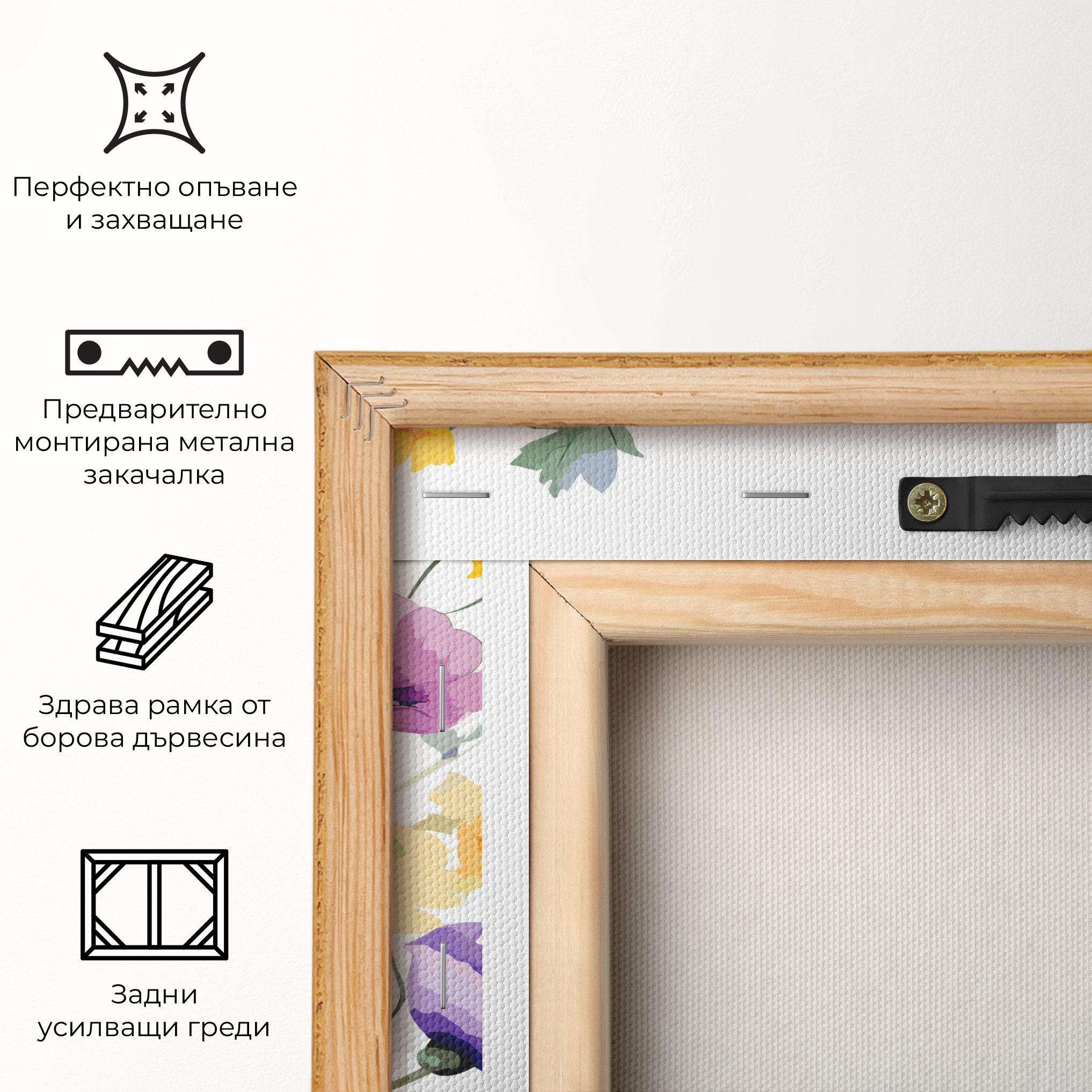 Картина на платно Purple Orange Poppy mockup 5