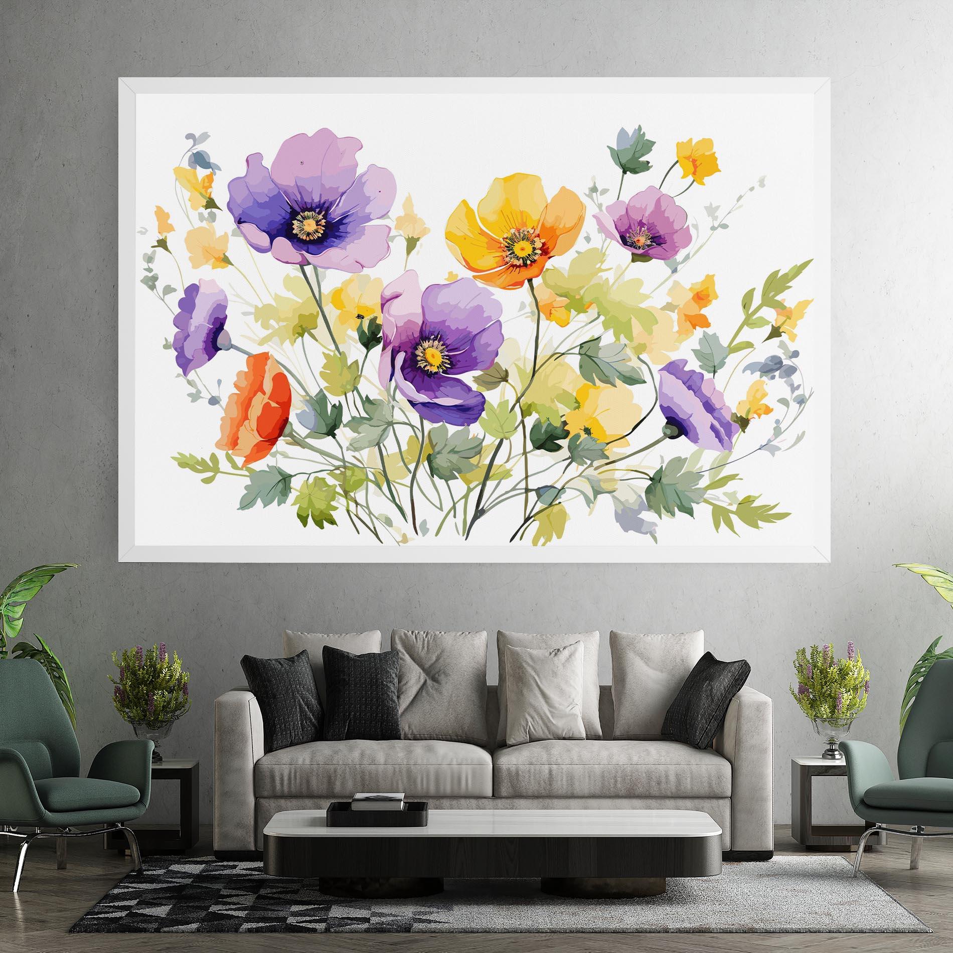 Картина на платно Purple Orange Poppy mockup 7