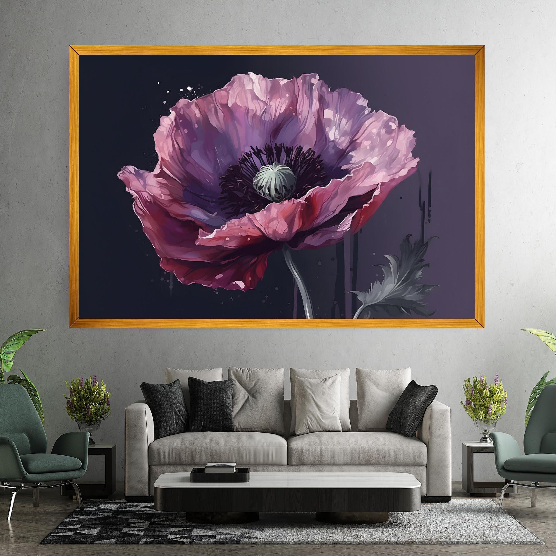 Картина на платно Light Purple Poppy mockup 7