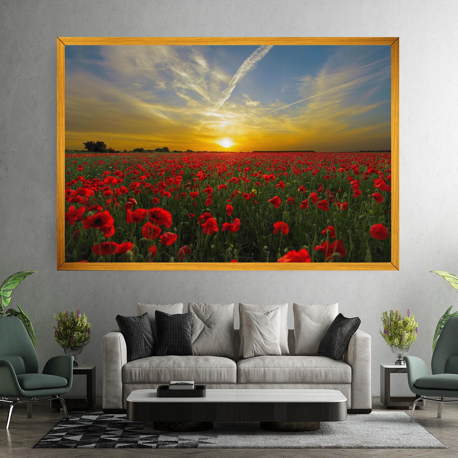 Картина на платно Poppies Sunset mockup 7