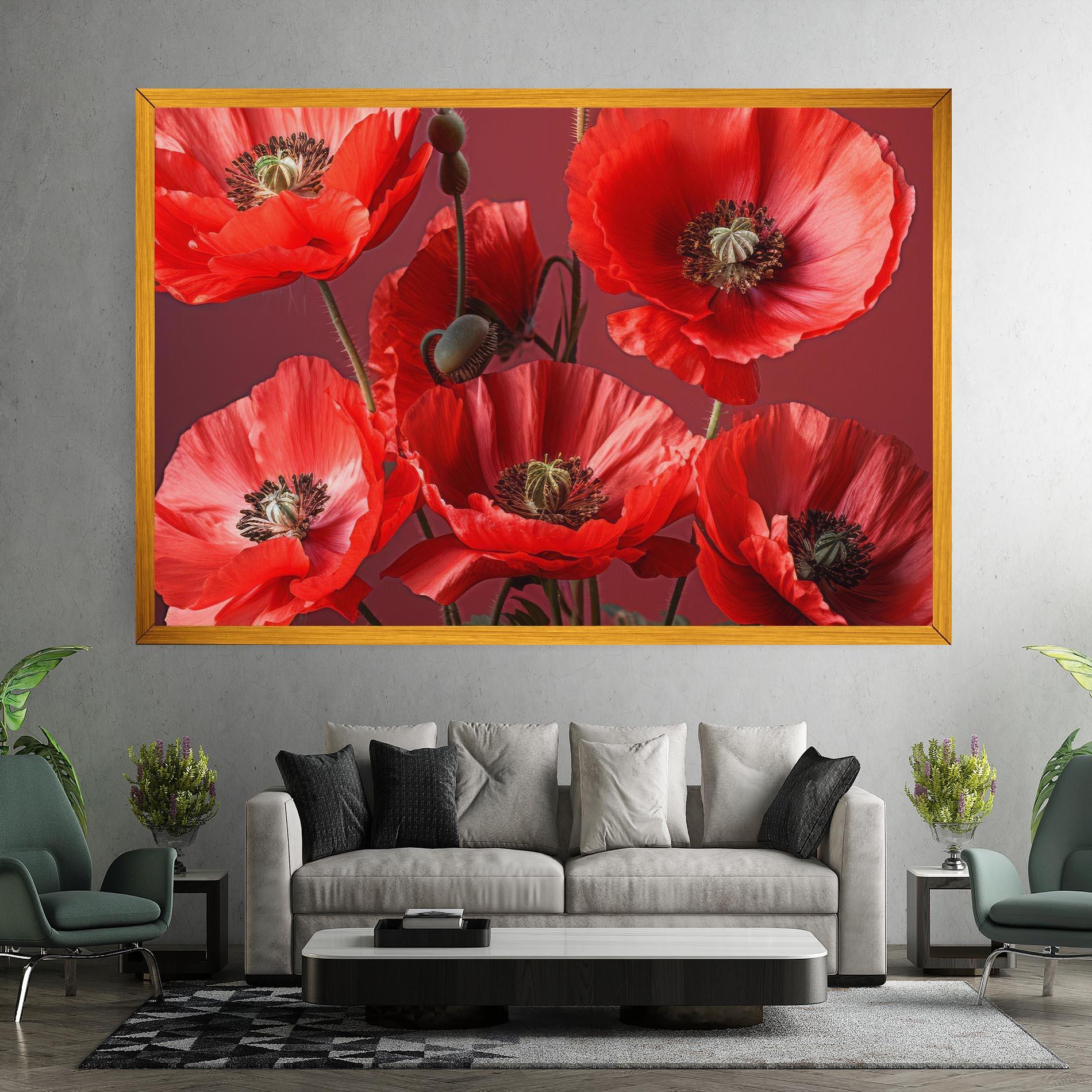 Картина на платно Red Poppies mockup 7